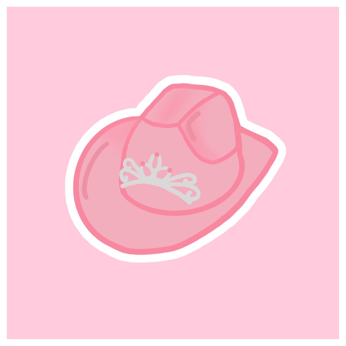 Pretty Pink Cowgirl Hat Sticker by morganicdesigns. Valentines wallpaper iphone, Preppy wallpaper, Preppy stickers