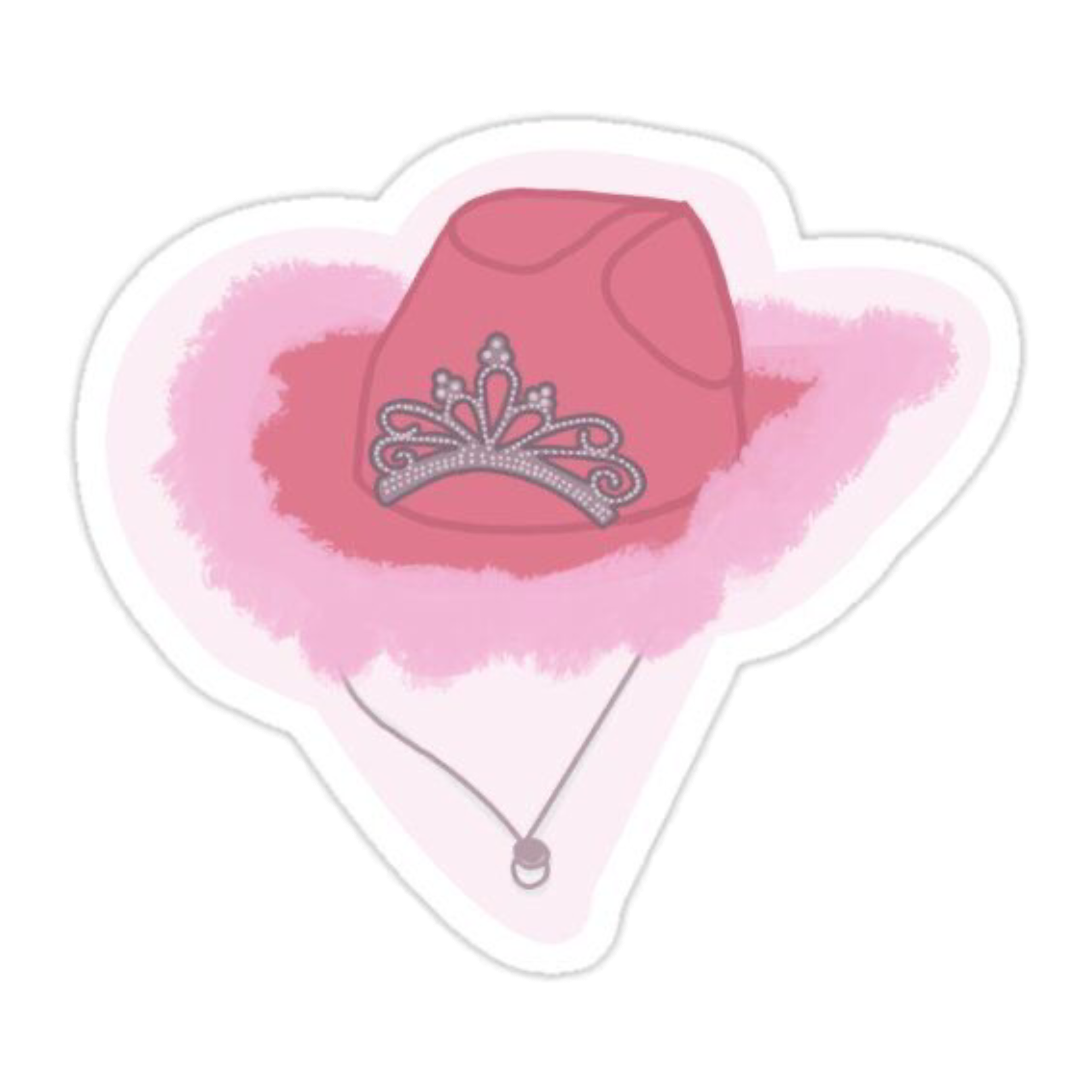 cowhat pink preppy cute sticker sticker