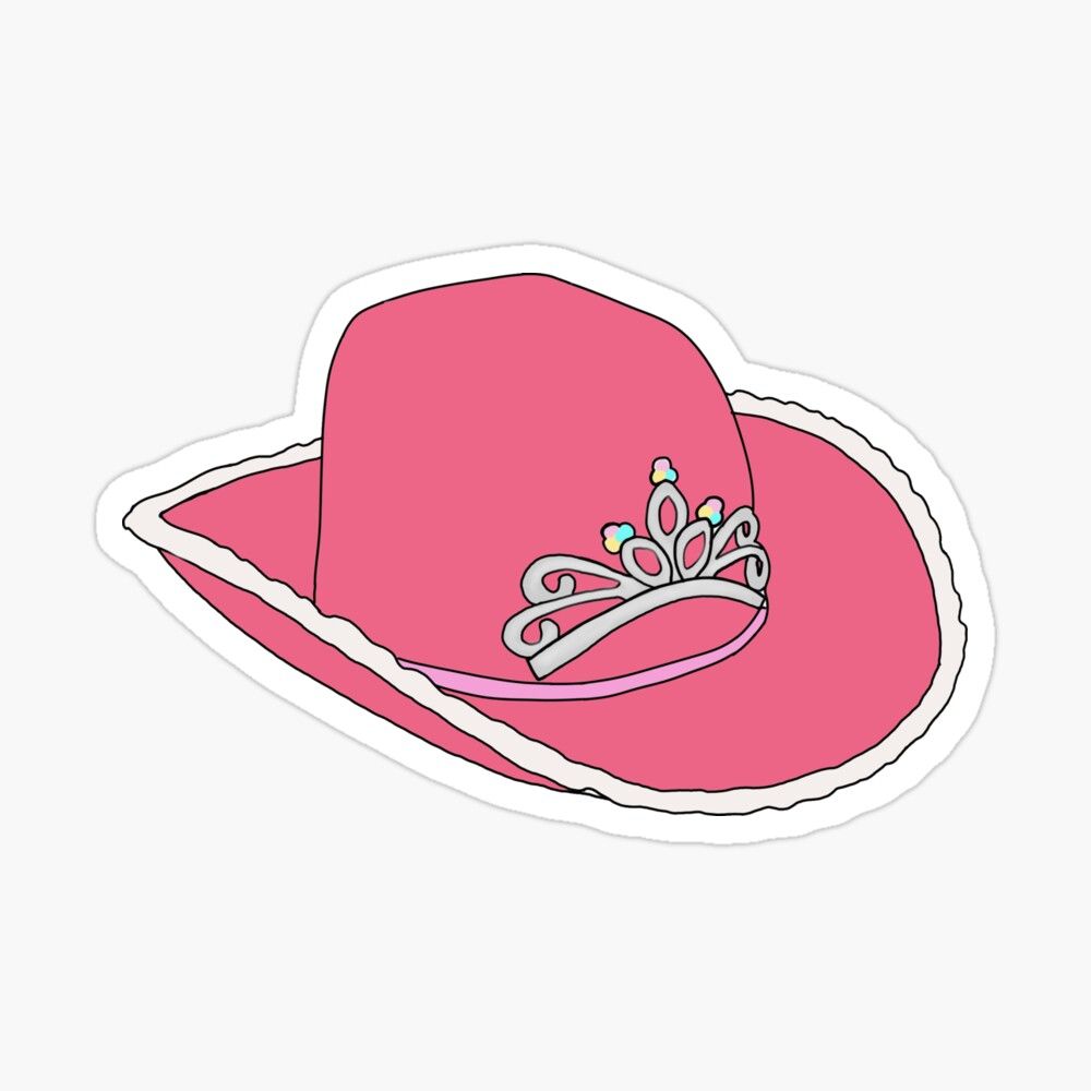 pink cowgirl hat Sticker by tehecaity. Preppy stickers, Cowgirl hats, Pink cowgirl