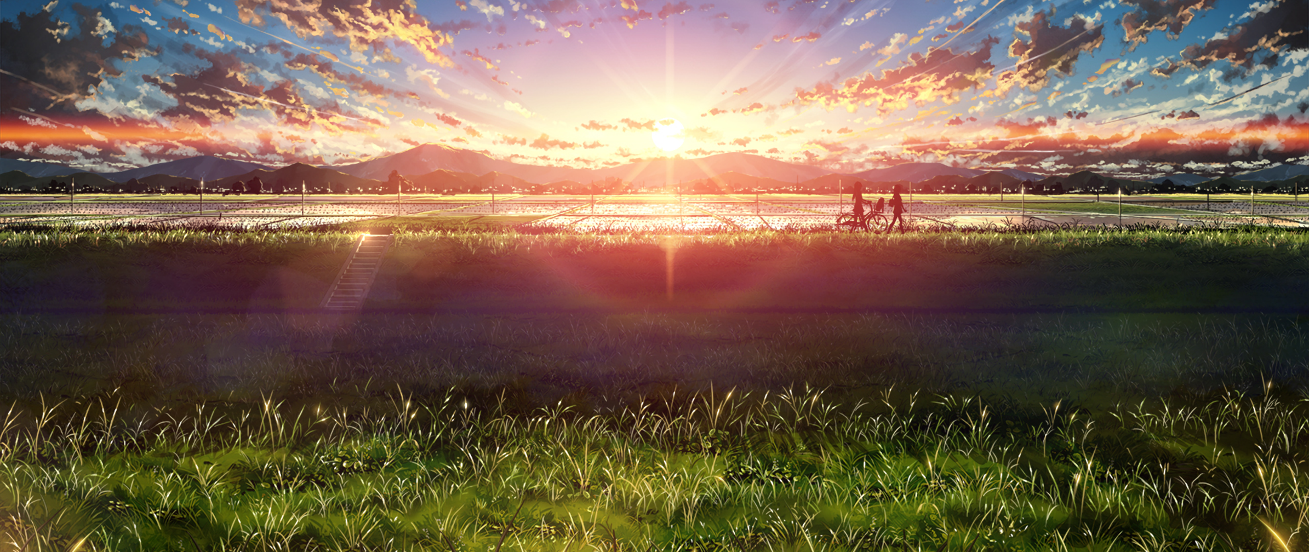 ultra wide japan anime sky sunlight Gallery HD Wallpaper