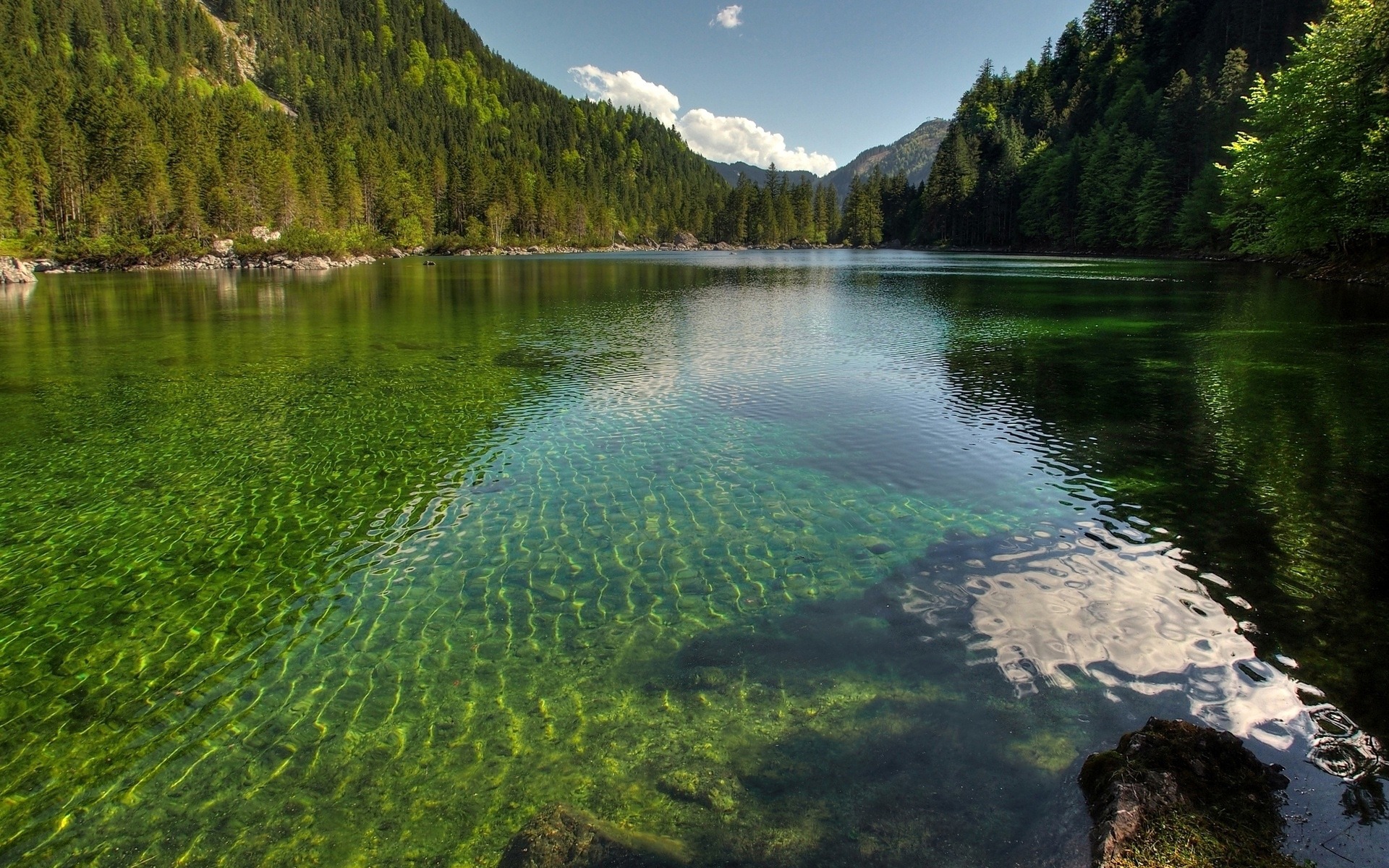 Clear Water Crystal Lake HDR Photography Wallpaper