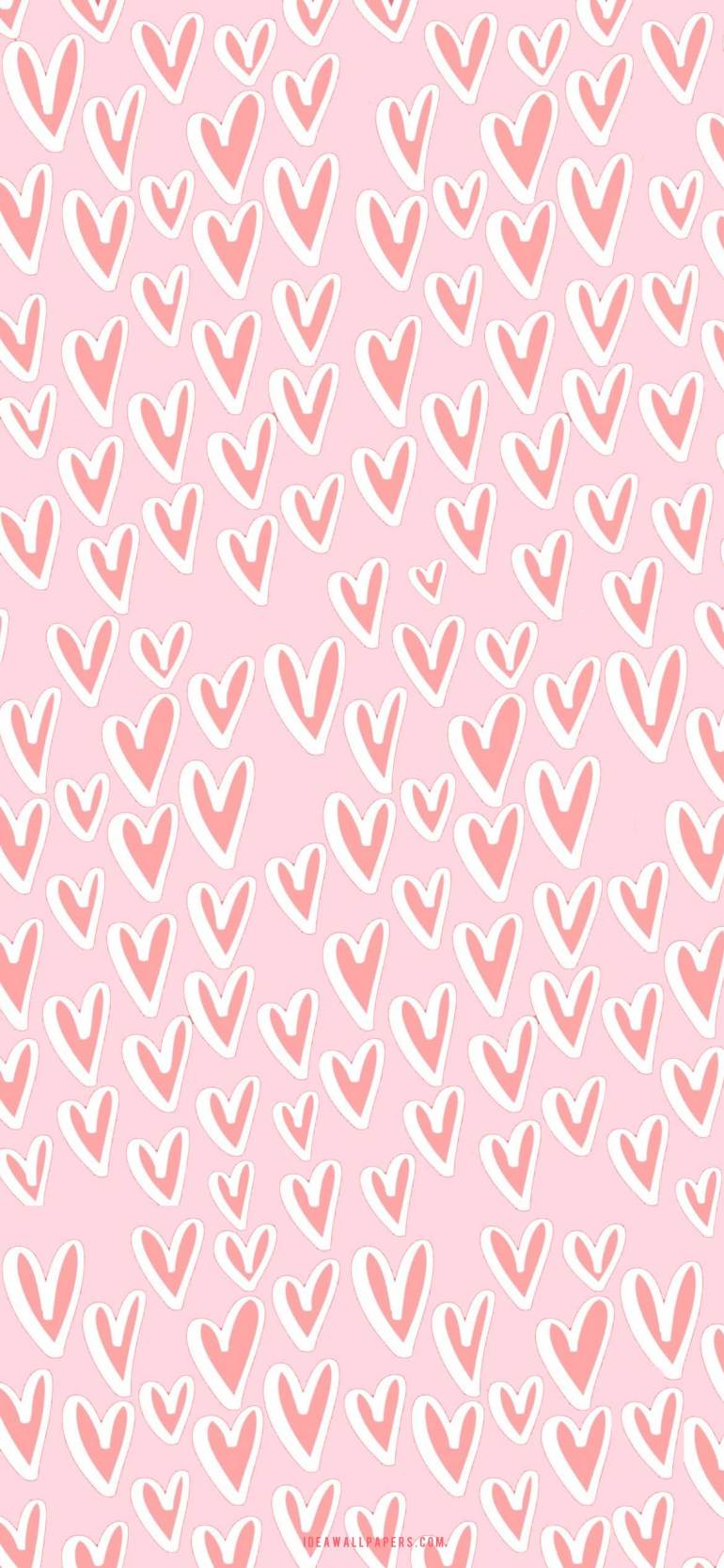 Peach Hearts Valentine's day wallpaper Wallpaper