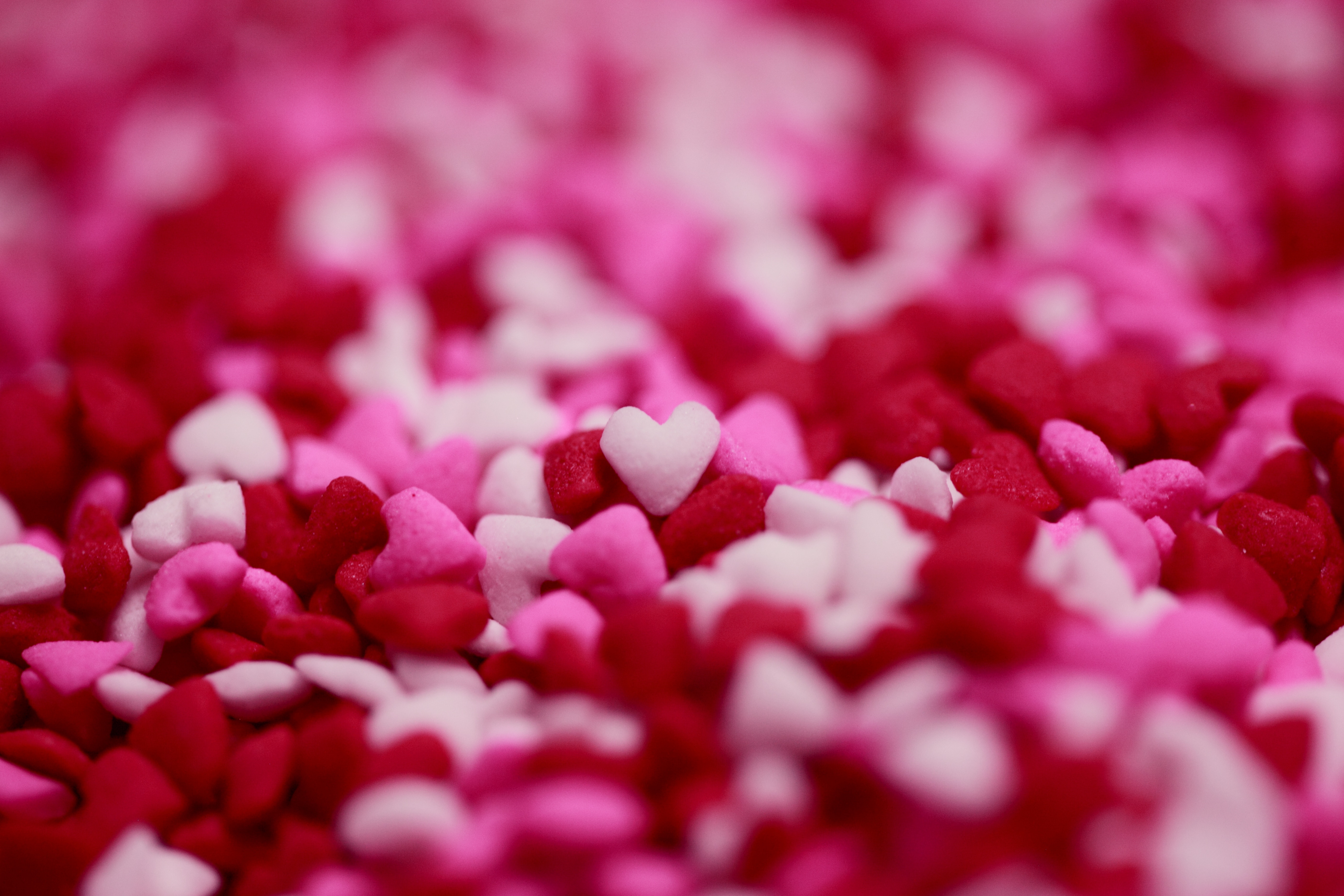 5616x3744 color, fun, valentine, Free , colorful, red, heart, cute background, candy, saturated, sugar, pink, love, sprinkles, love background, background, colour, love wallpaper, sweet, white Gallery HD Wallpaper