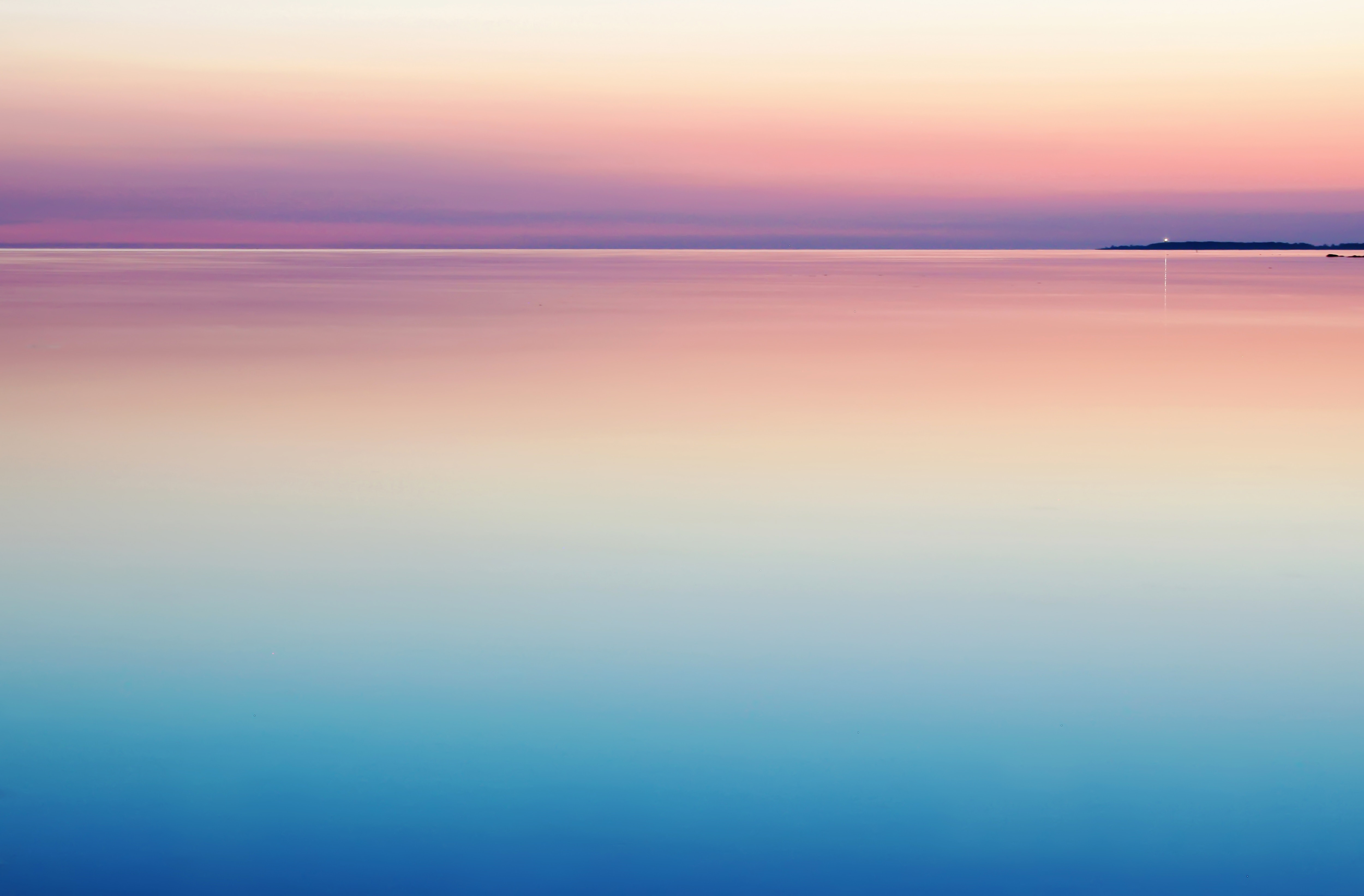 5000x3285 blue, tranquil, minimalist, water, dusk, Free , night, stillness, sun, sky, sunset, colorful, purple, sea, pastel, still, peaceful, wallpaper, reflection, horizon, pink Gallery HD Wallpaper
