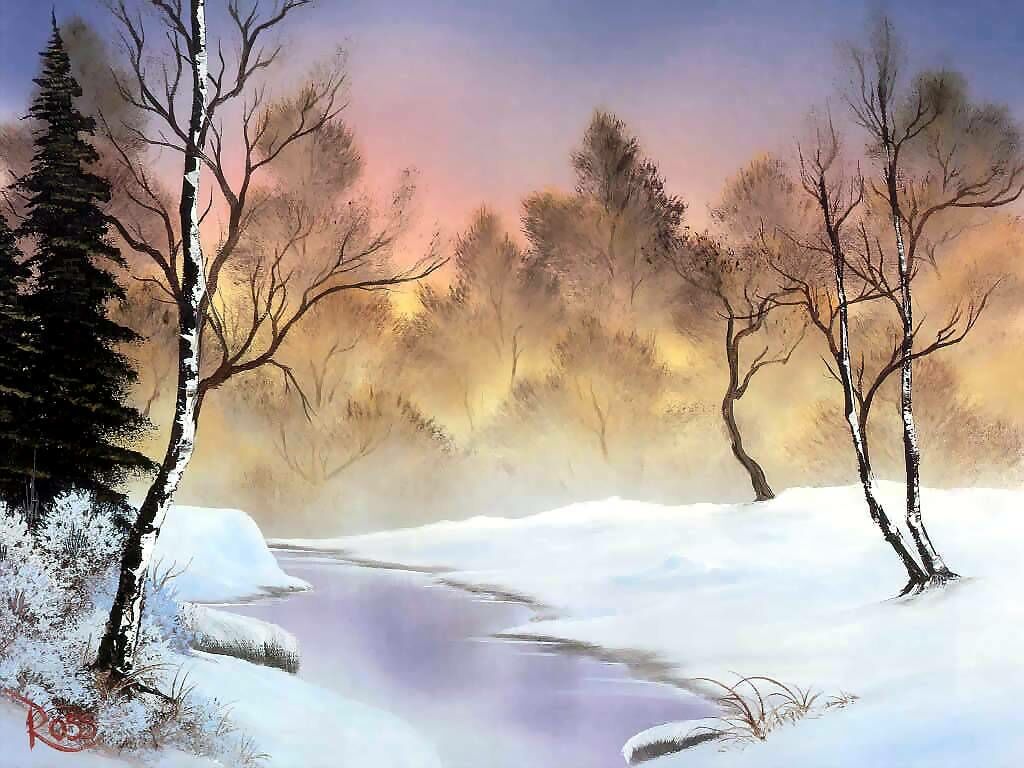 Bob Ross Winter Stillness