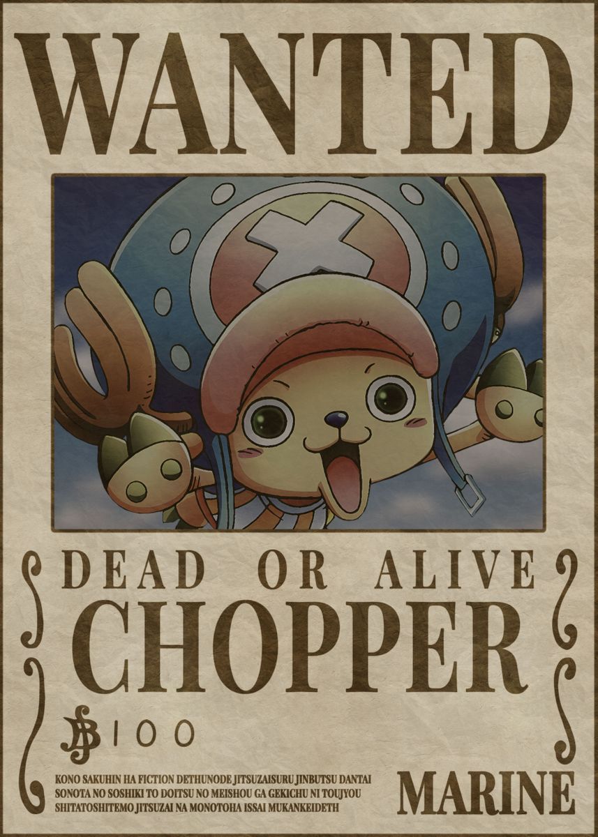 one piece wanted posters chopper