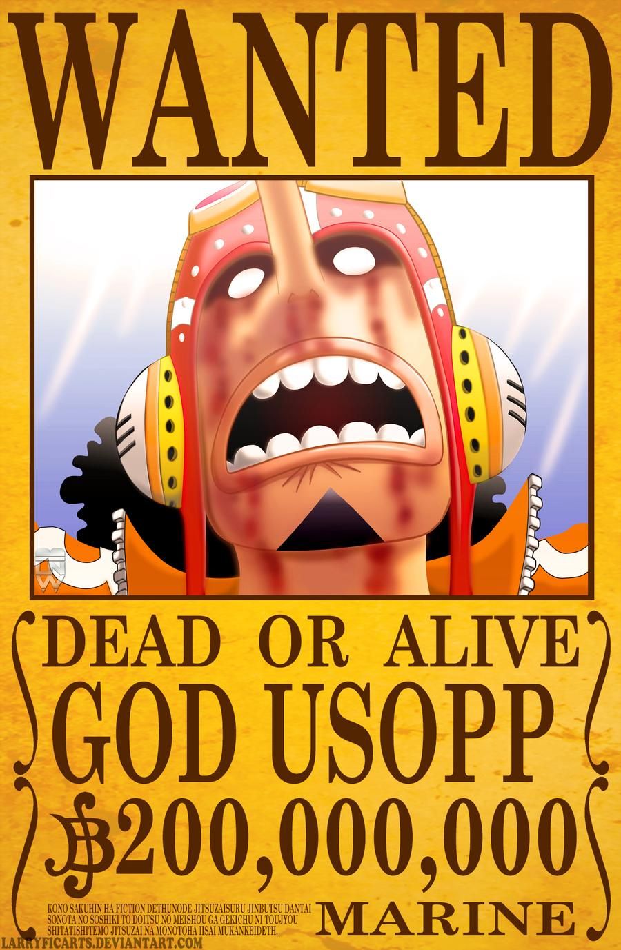 God Usopp Wanted Poster. Usopp, One piece luffy, One piece bounties