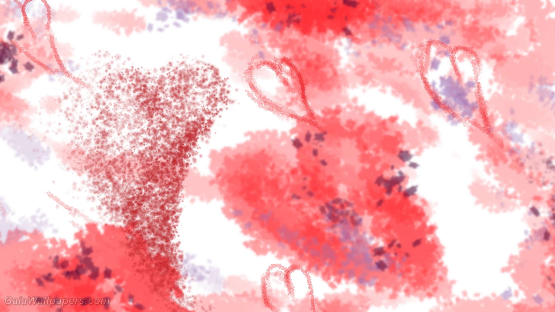 Abstract Watercolor Saint Valentine Wallpaper 1920x1080 Desktop Wallpaper