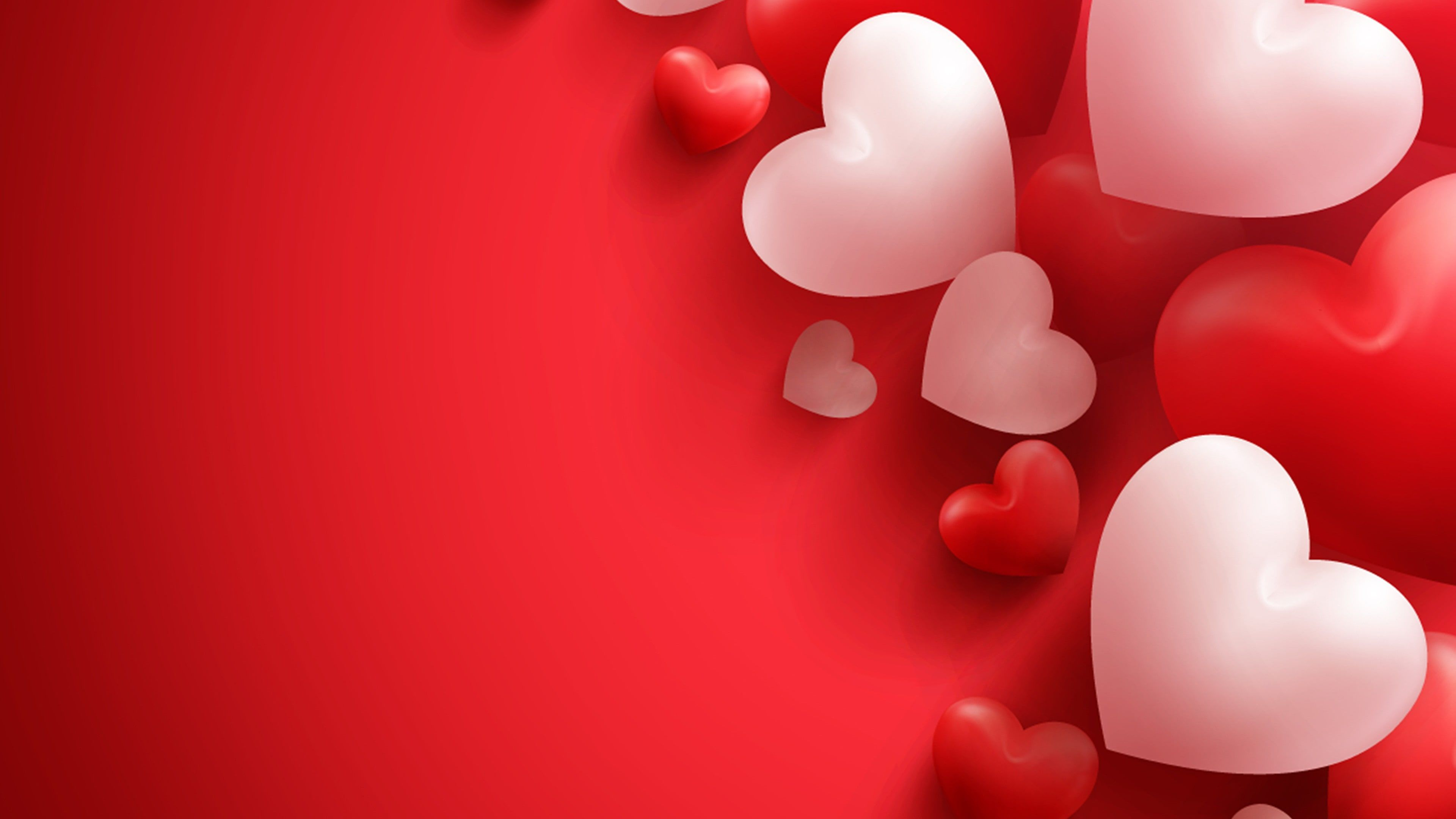 Red Hearts Wallpaper and Background 4K, HD, Dual Screen