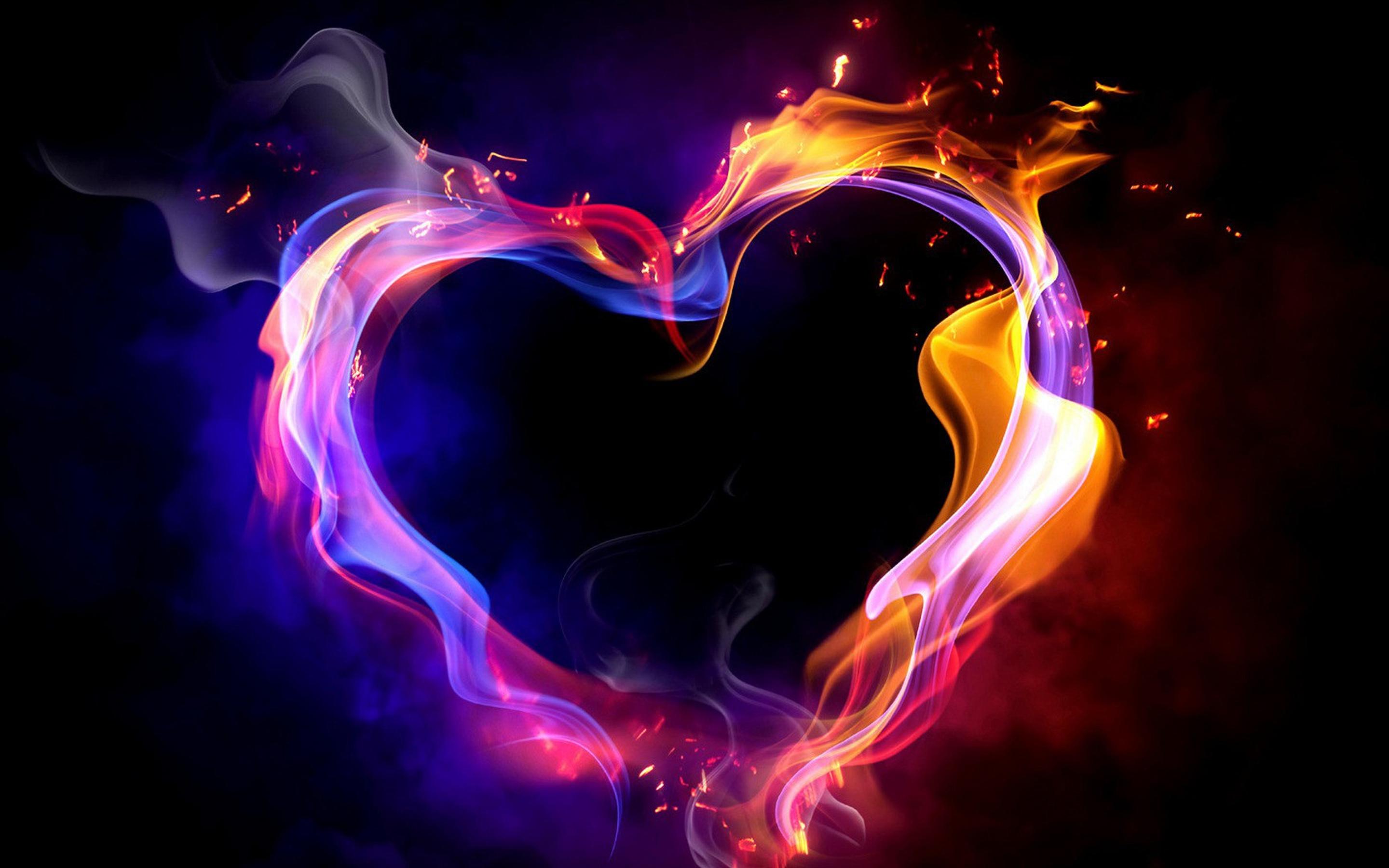 Heart on fire HD Valentine's Day wallpaper
