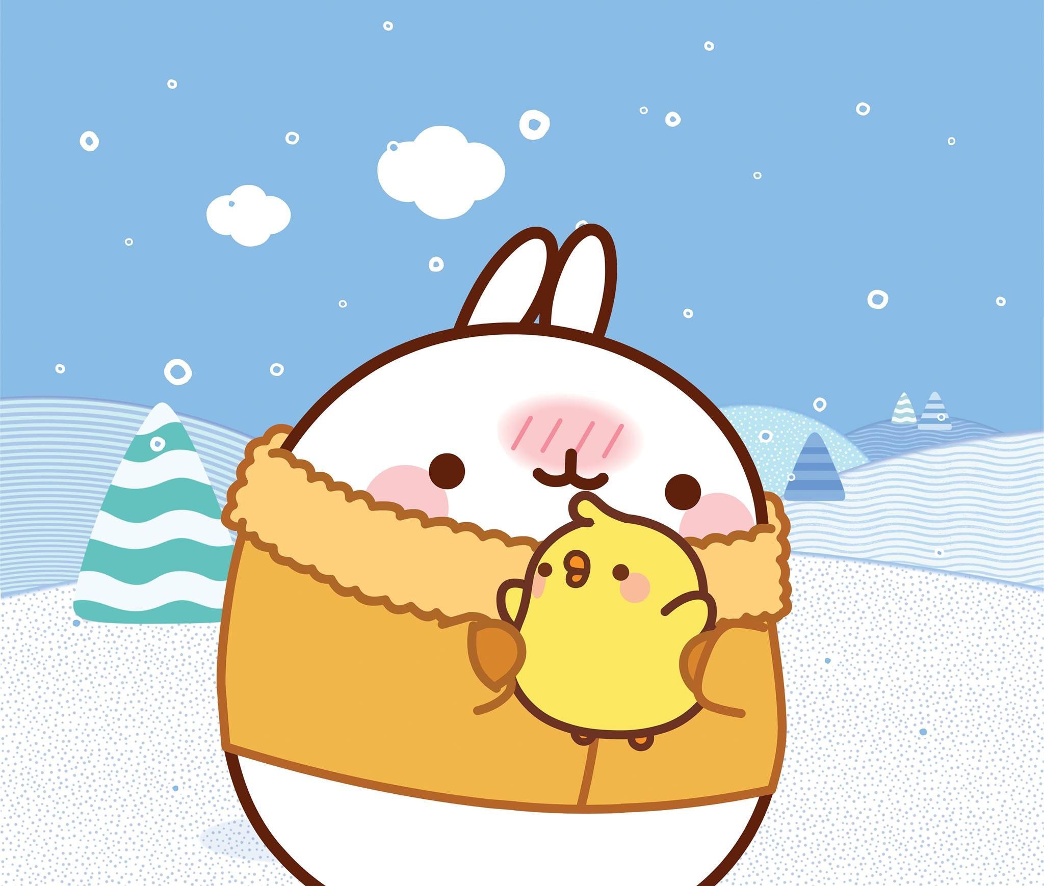 Winter molang. Molang wallpaper, Kawaii drawings, Cute drawings
