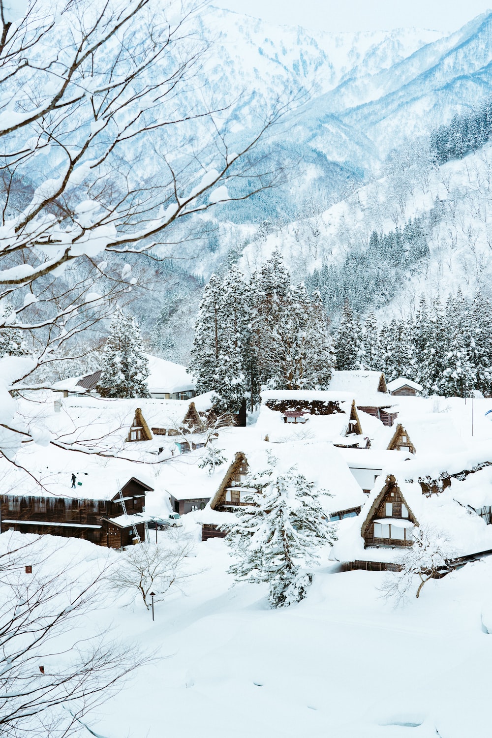 Snow Village Picture. Download Free Image