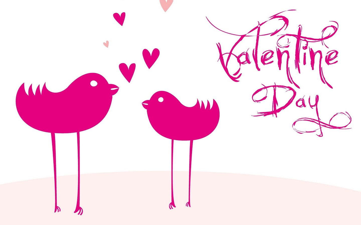 Download wallpaper 1440x900 valentines day, inscription, birdies, hearts, love, white background widescreen 16:10 HD background