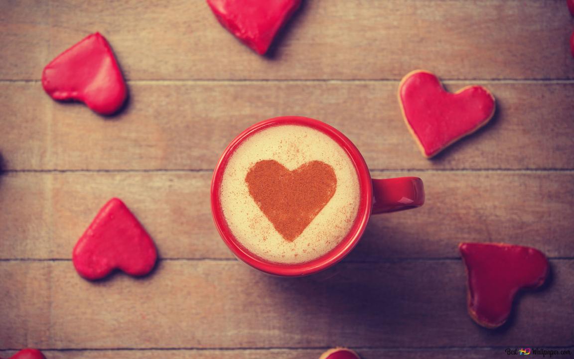 Valentine's day and coffee 4K wallpaper download