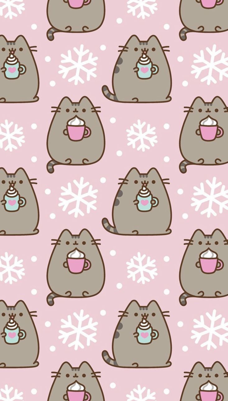 Pusheen. Cosas lindas para dibujar, Fondos de pantalla de invierno, Fondos de pantalla de gatos