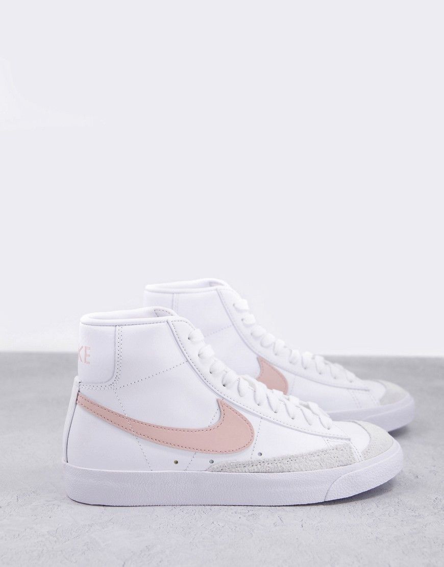 Nike Blazer Mid 77 trainers in white and coral. ASOS. Nike shoes girls, Preppy shoes, Cute nike shoes