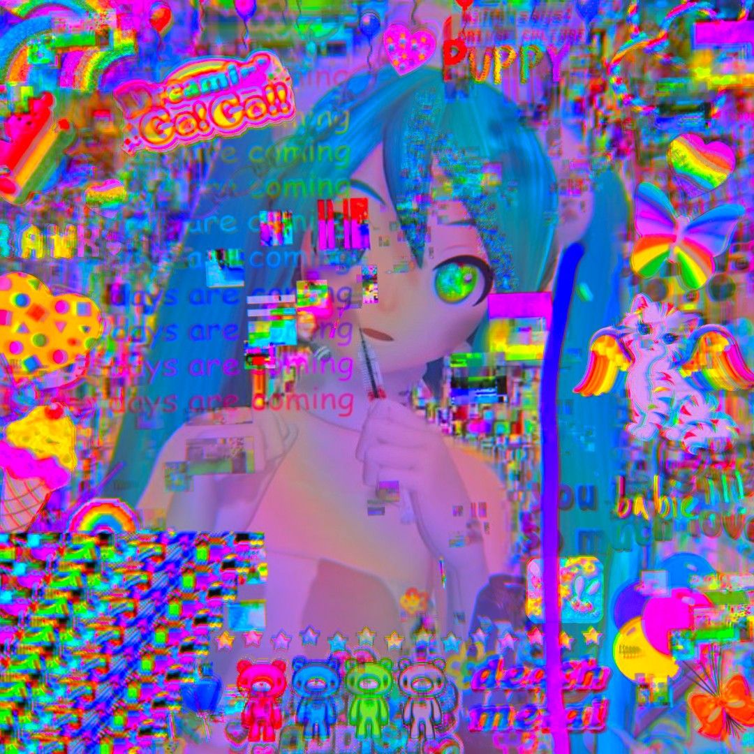 Hatsune Miku Glitchcore Icons Anime Glitchcore Vocaloid Icons. Anime, Glitchcore Anime, Kidcore Wallpaper