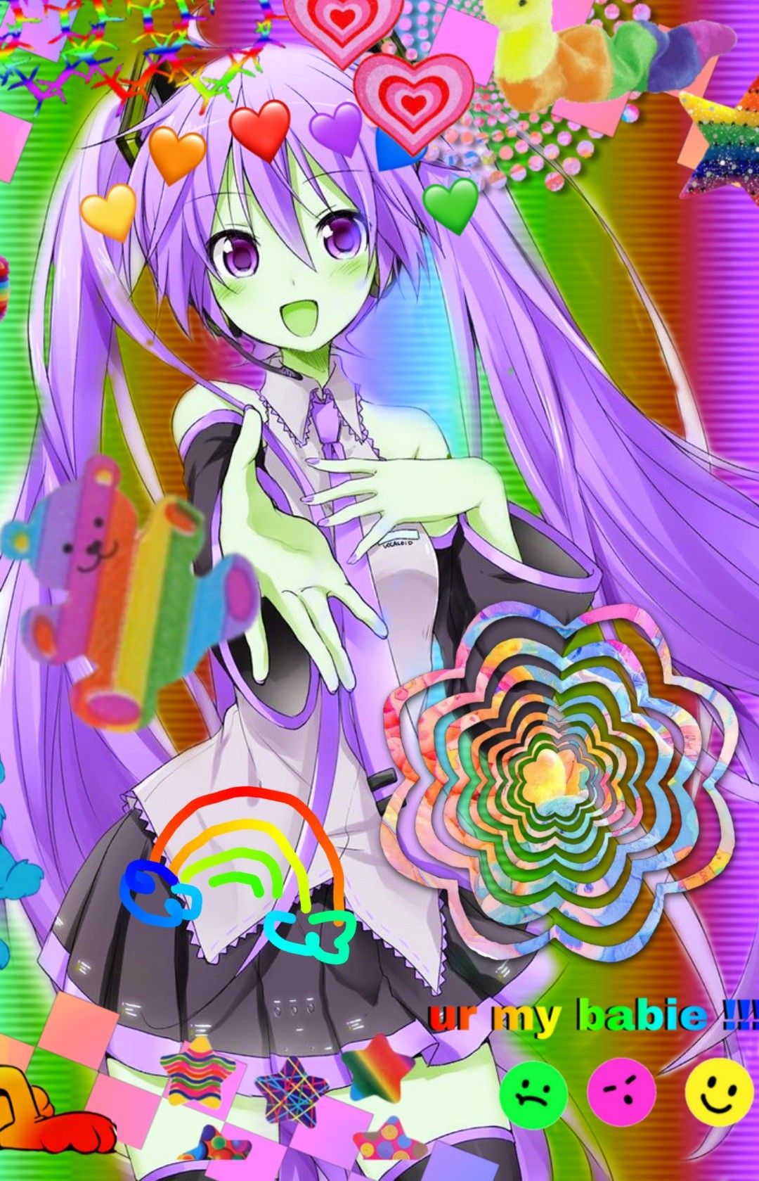 Miku glitchcore }•. Glitch wallpaper, Aesthetic anime, Anime heaven