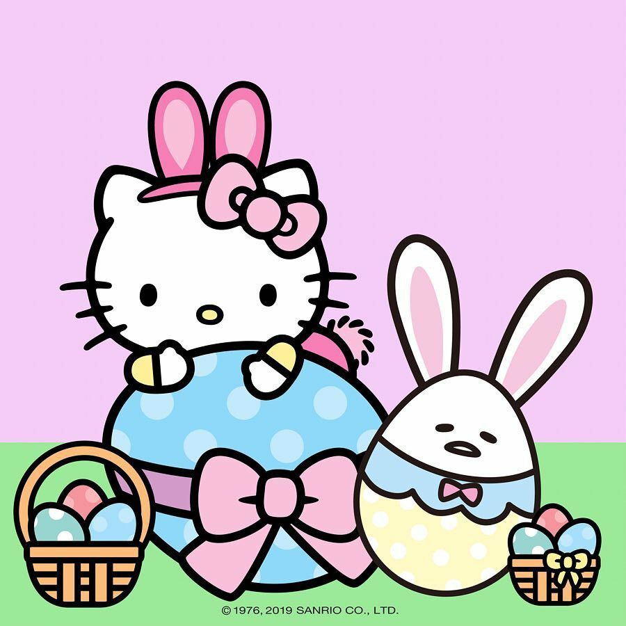 Hello Kitty And Gudetama Wish You All An Egg Cellent Easter!. Hello Kitty Picture, Hello Kitty Wallpaper, Sanrio Hello Kitty