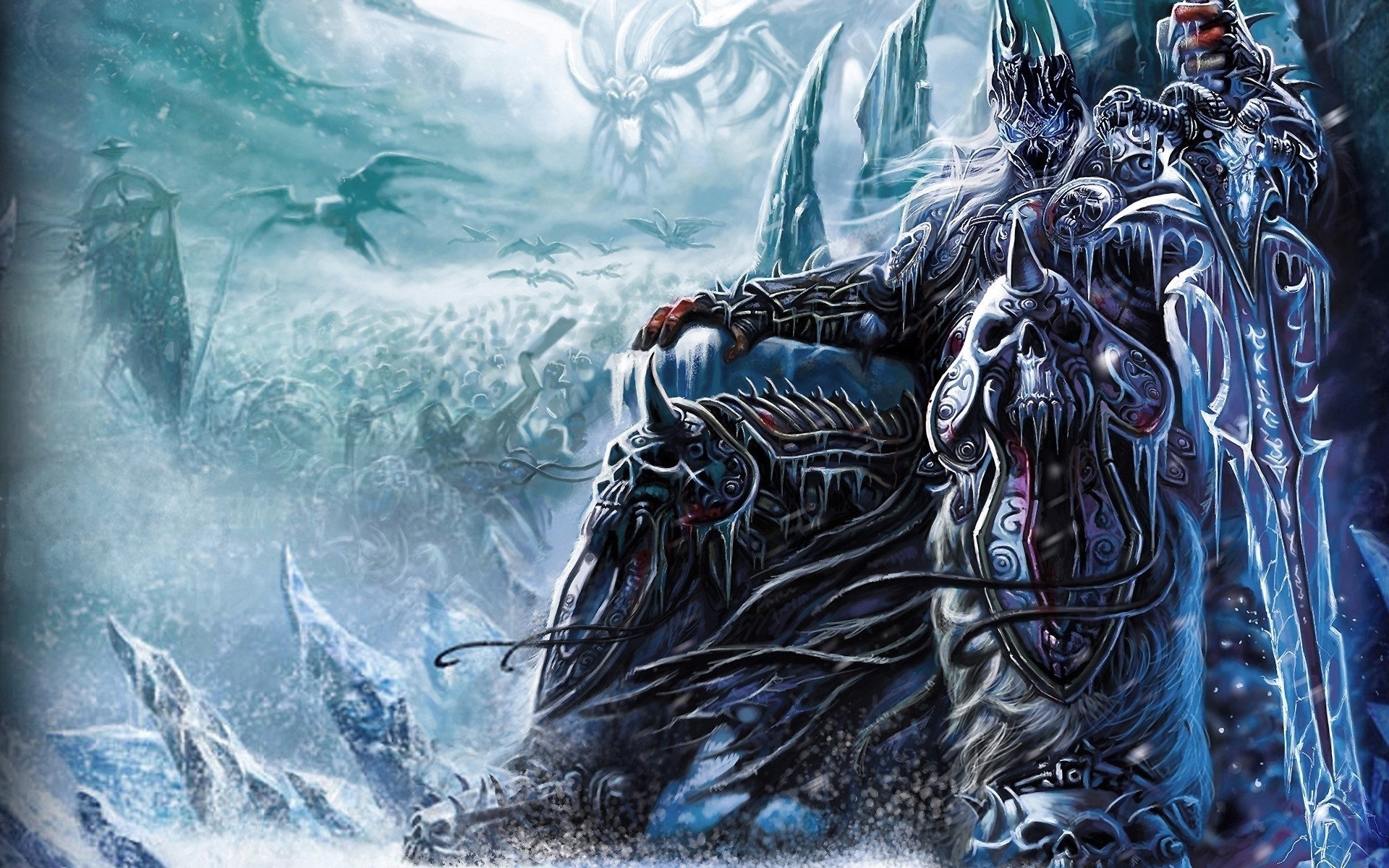 Warcraft, Lich king, Sword, Throne, Skulls Gallery HD Wallpaper