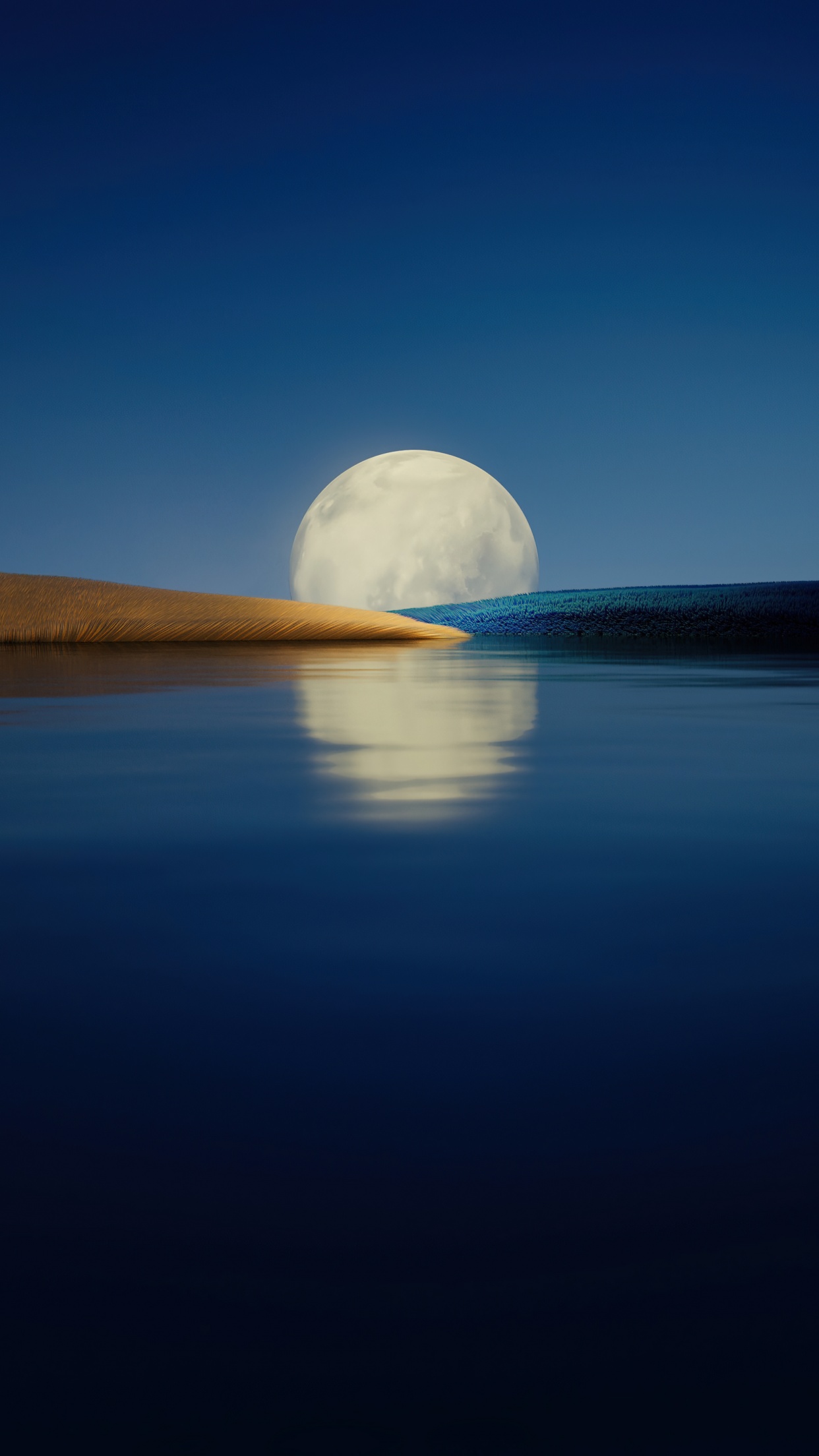 Huawei P50 Pocket Wallpaper 4K, Evening sky, Moon, Nature