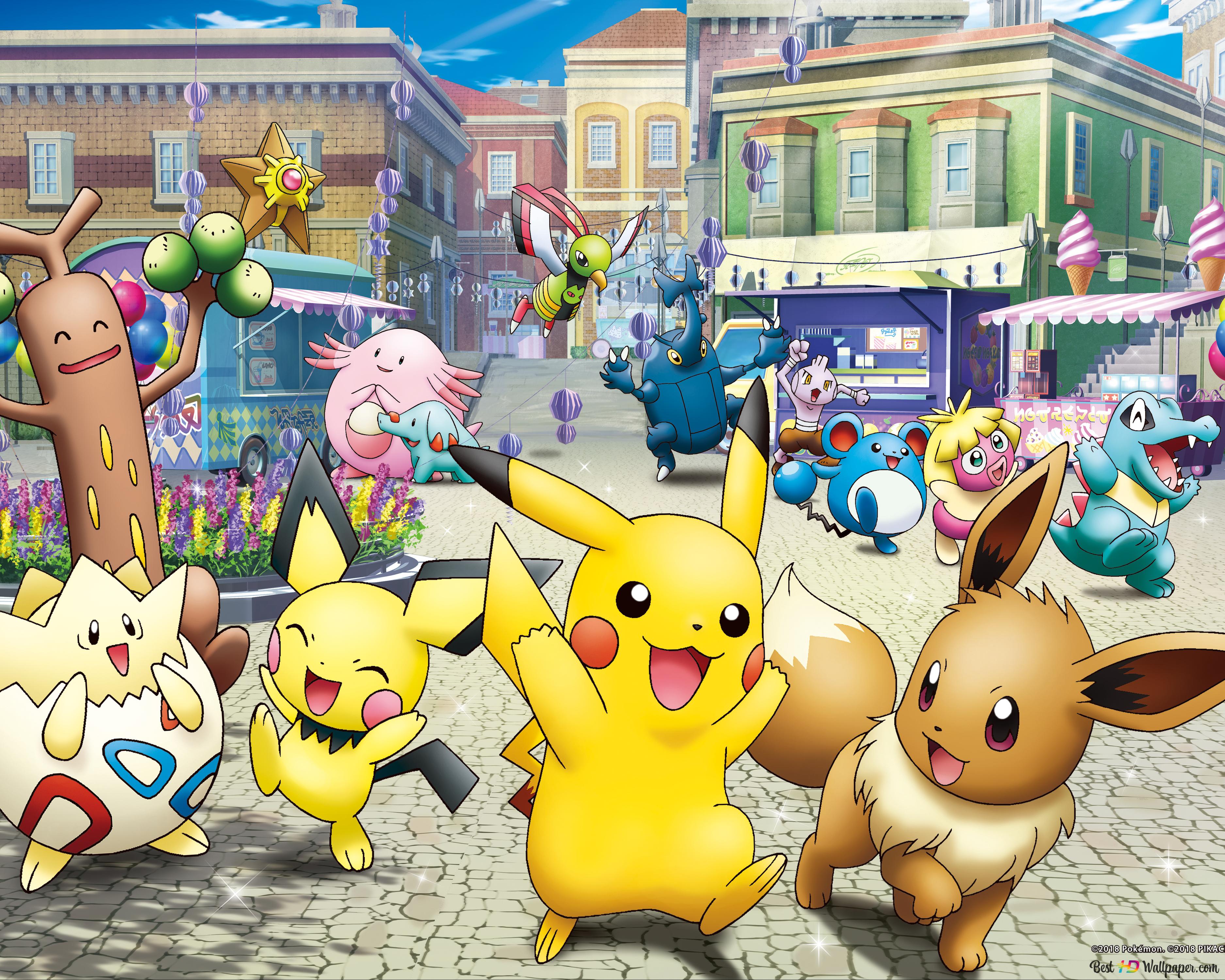 Pokemon Party 4K wallpaper download