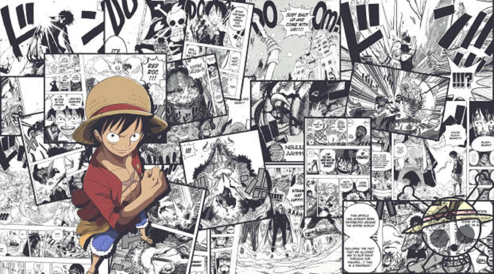 Download Pirate Captain Luffy Manga Panel Wallpaper