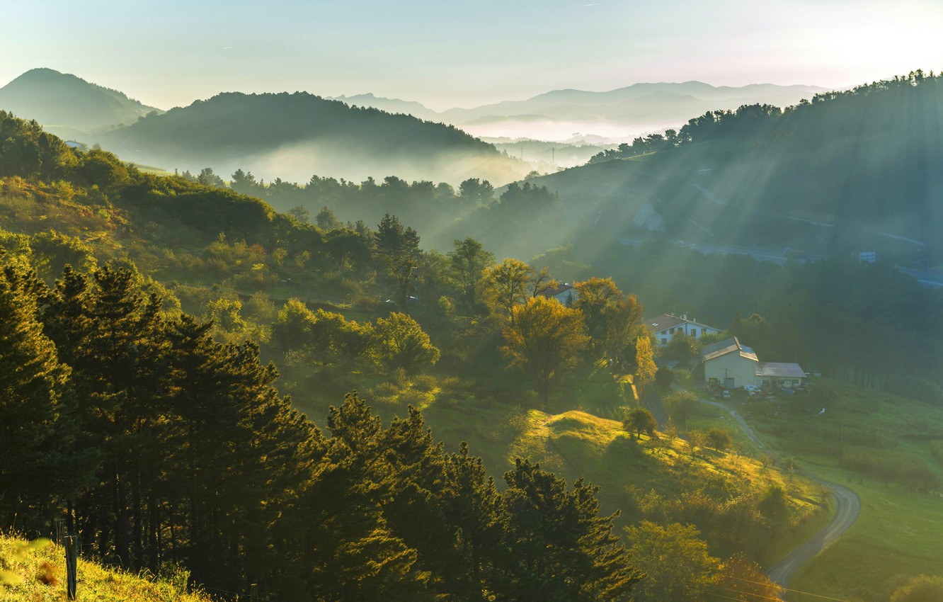 Wallpaper Spain, Basque Country, landscape near the Village Orio image for desktop, section пейзажи