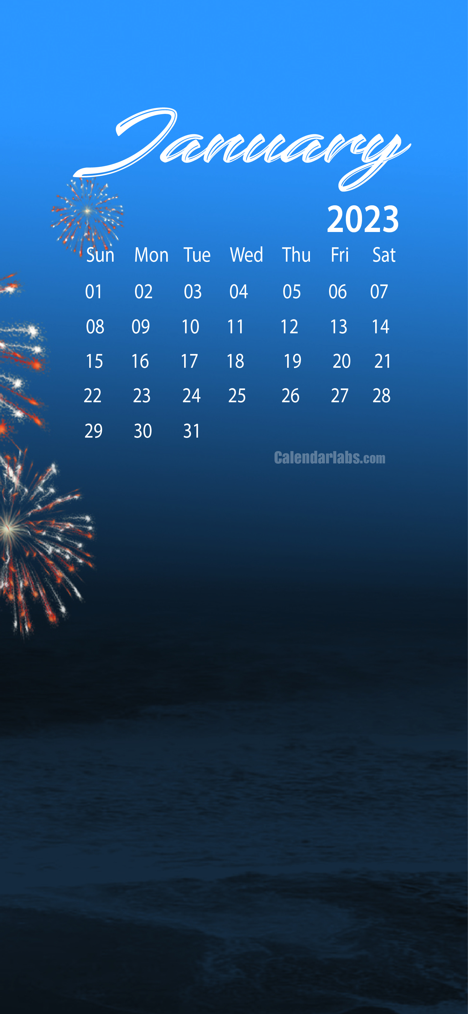 January 2023 Desktop Wallpaper Calendar
