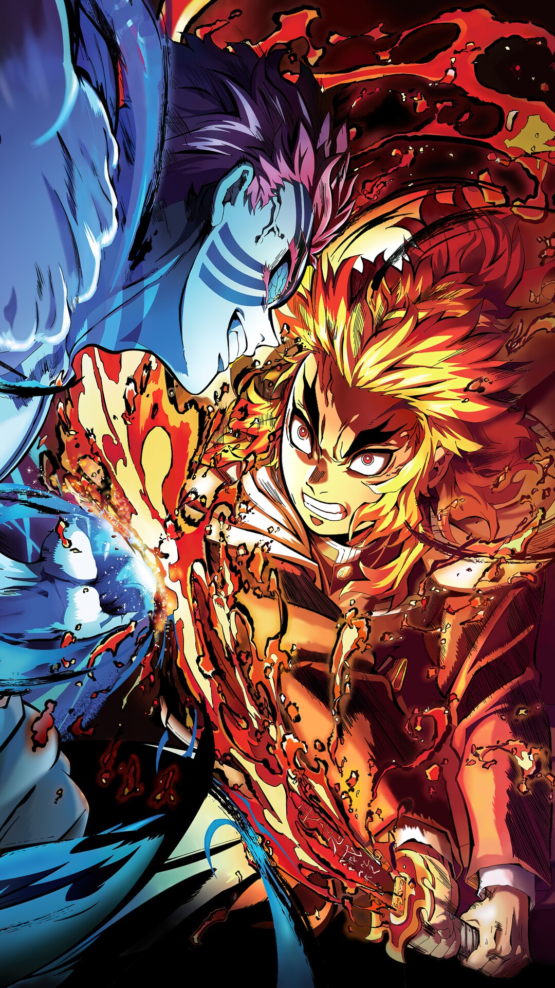 Akaza, Kyojuro Rengoku, Demon Slayer Kimetsu no Yaiba, Anime Gallery HD Wallpaper