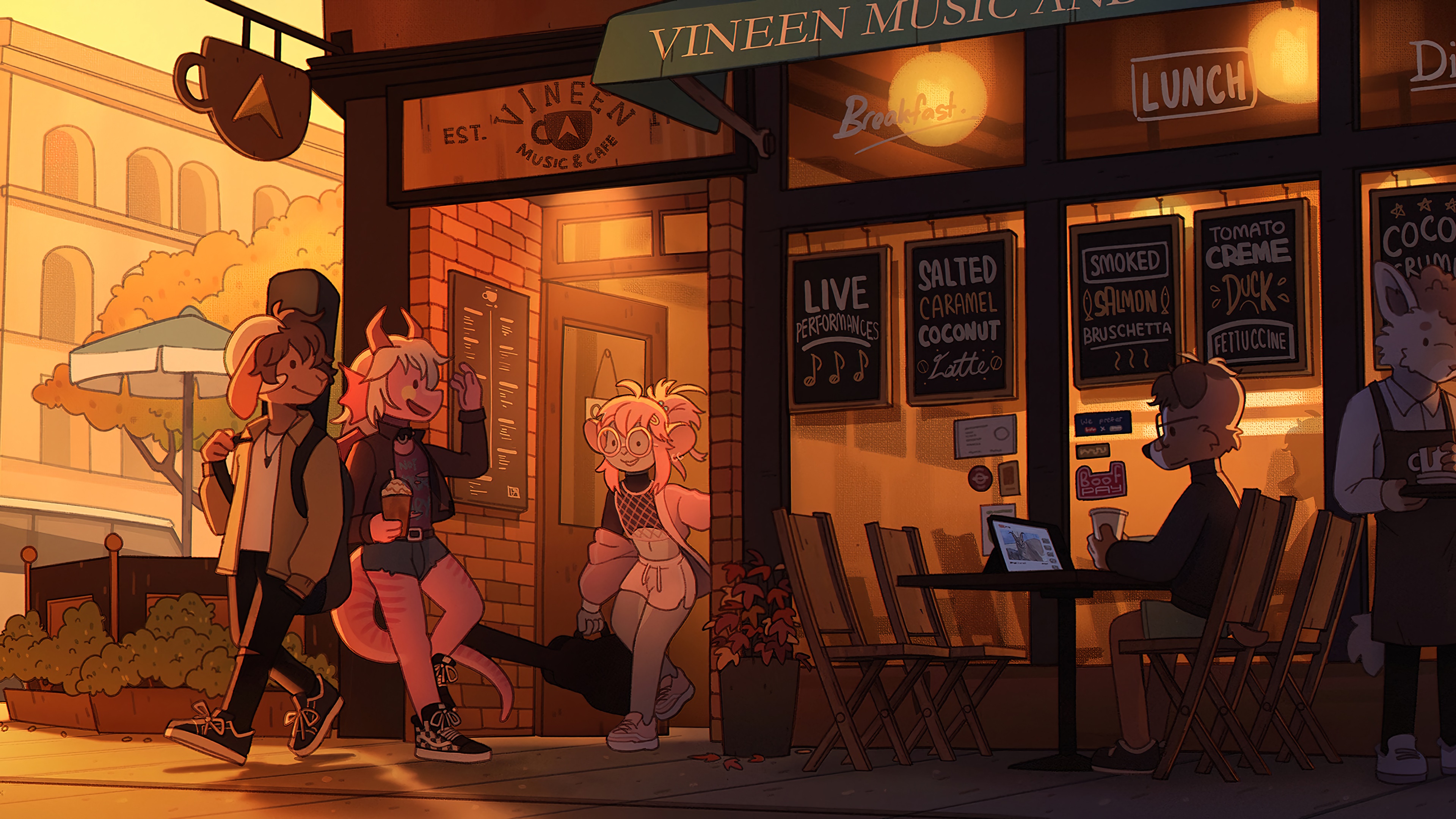 lofi, cafe, art, , 4k Gallery HD Wallpaper