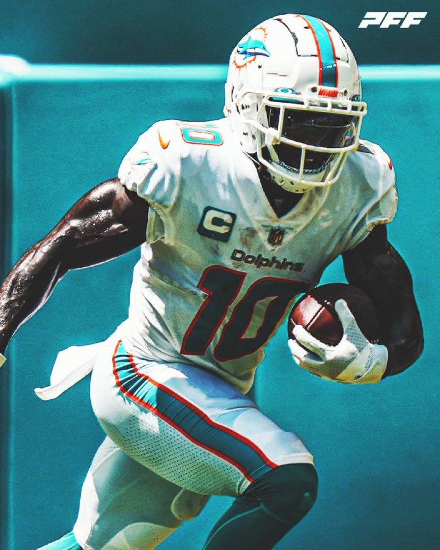 PFF Fantasy Football Hill WR1 Jaylen Waddle WR5 Miami's offense is ROLLING