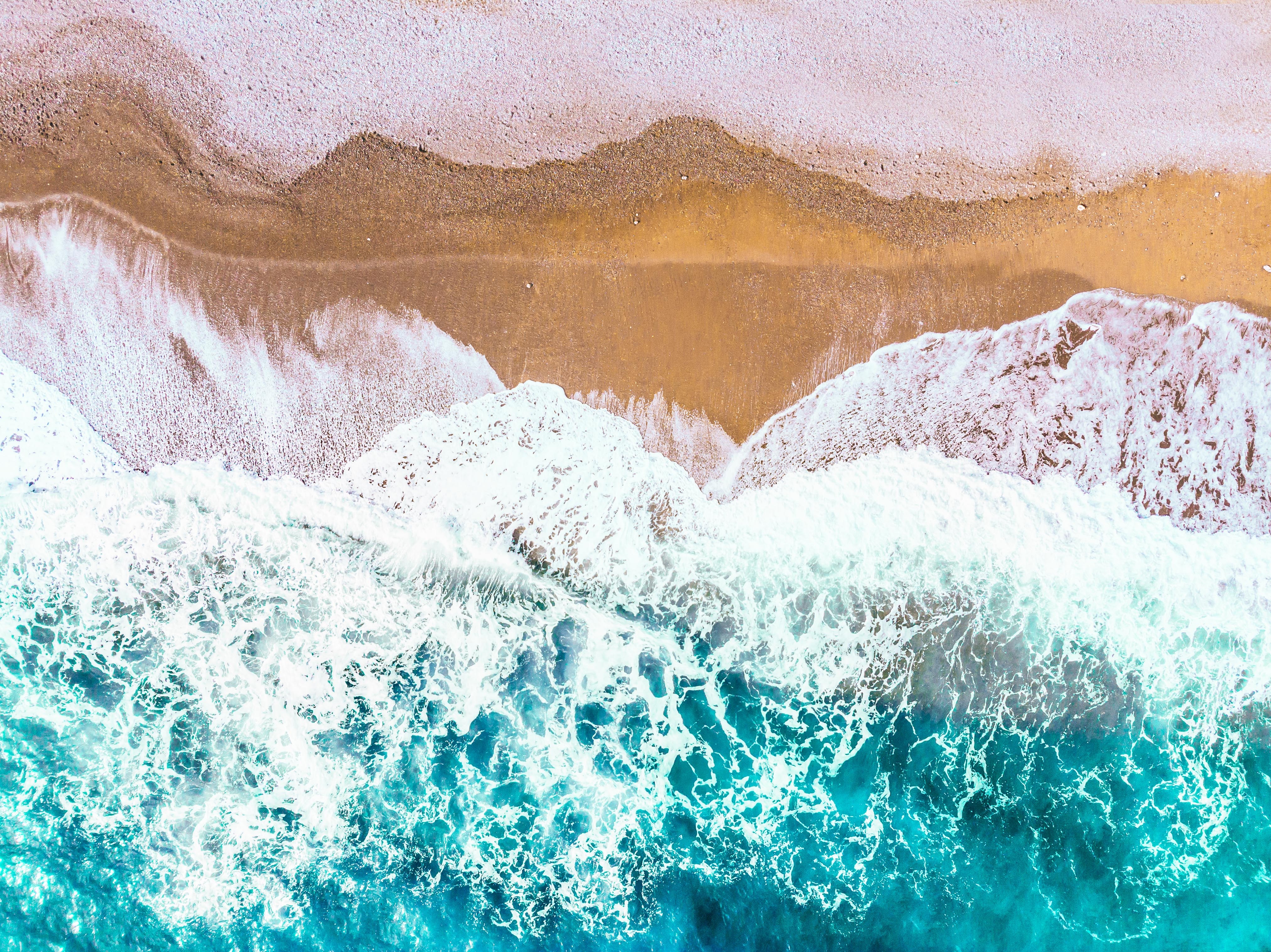 4048x3032 blue, orange, splash, aerial, splash page, water, vibrant, header image, Free image, wave, tide, , bright, ocean, nature, sea, drone view, beach, sand, summer, foam Gallery HD Wallpaper