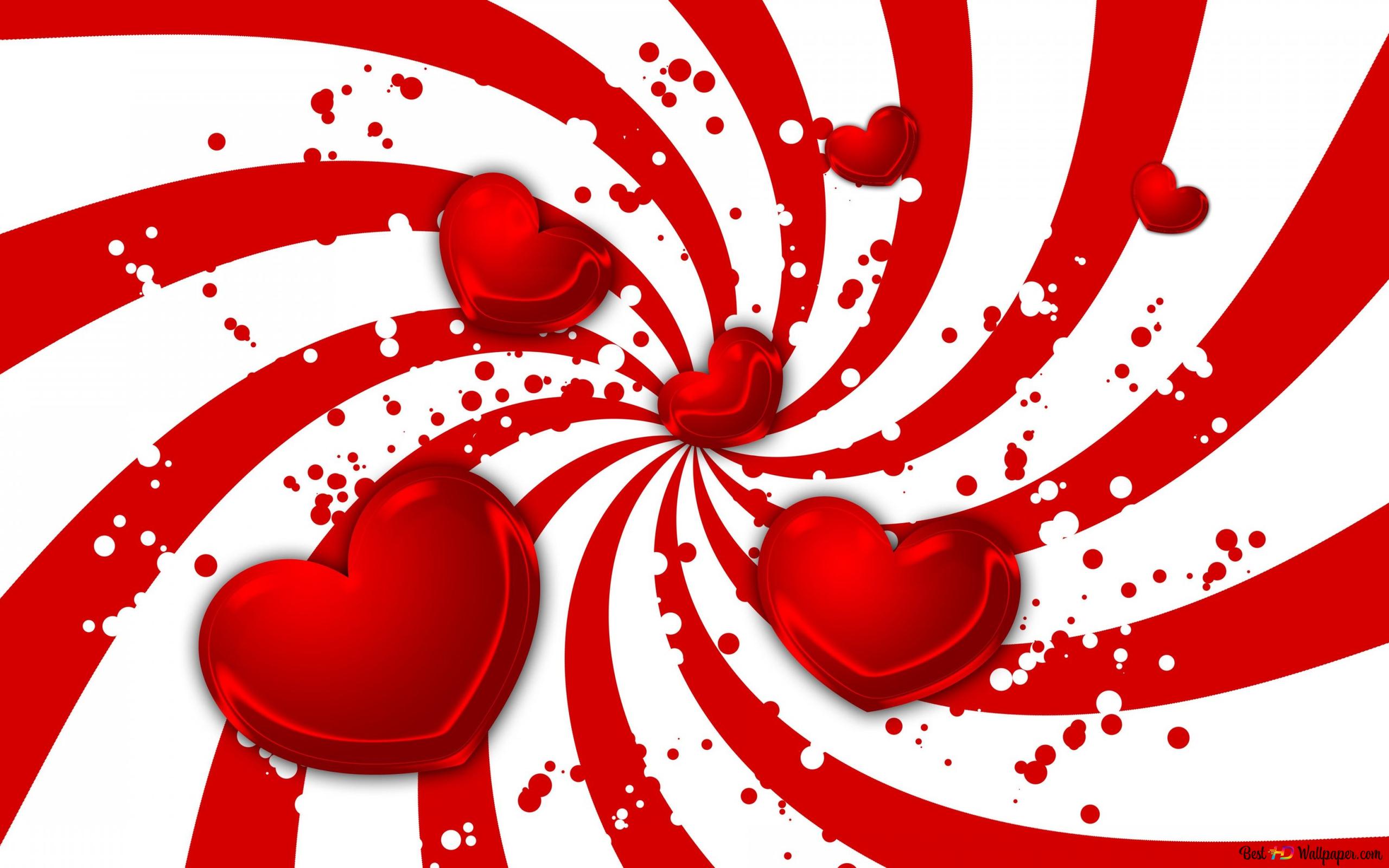 Valentine's day red stripes swirl 2K wallpaper download