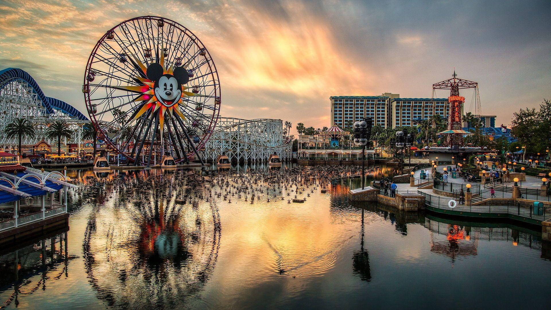 Download Disney 1920x1080 HD California Adventure At Sunset Wallpaper