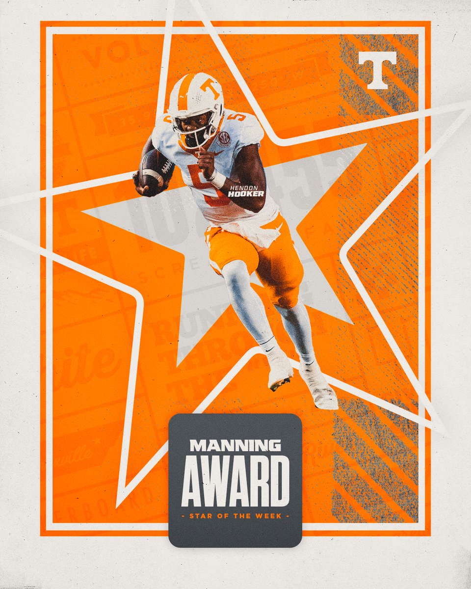 Tennessee Football the second time this season, Hendon Hooker has been named a