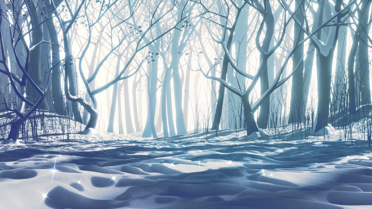 Зима Вайб обои в глубине леса