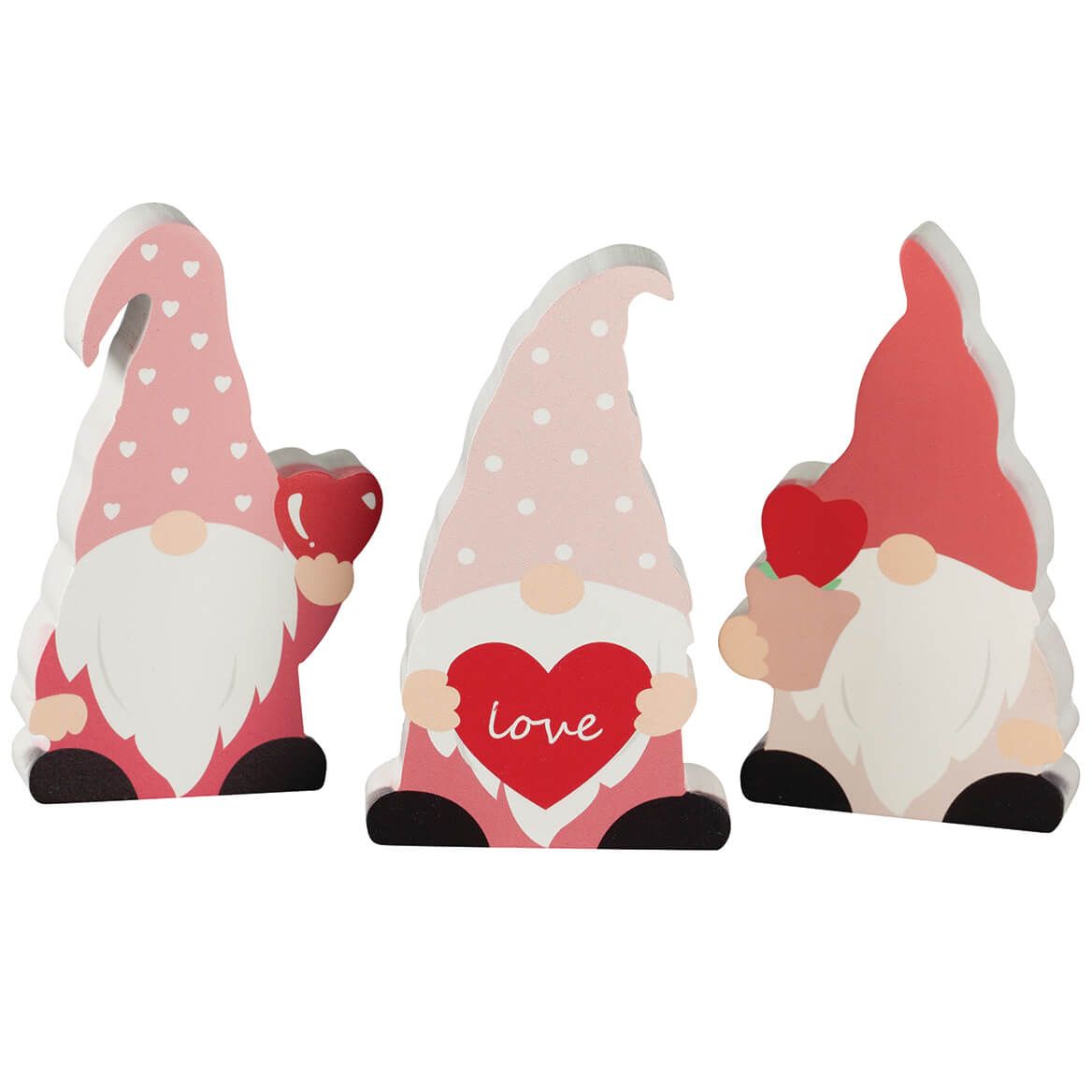 MDF Valentine Gnome Decor by Holiday Peak, Set of 3