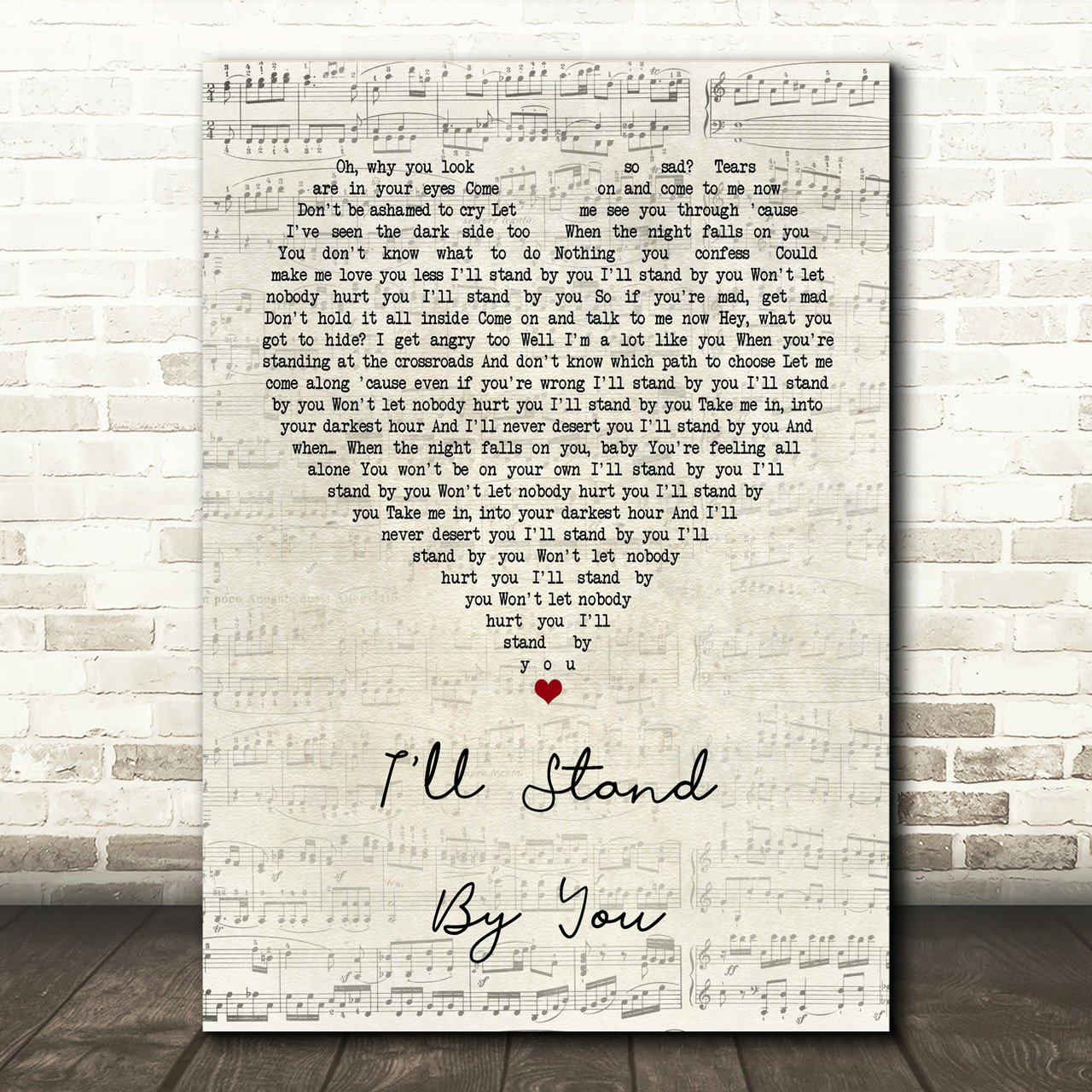 The Pretenders I'll Stand By You Script Heart Song Lyric Print Heart Print