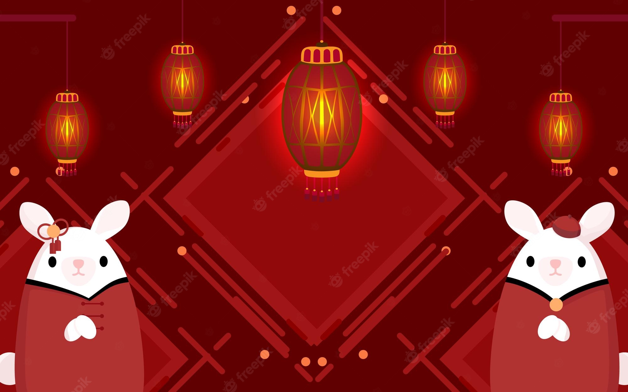 Premium Vector chinese new year wallpaper in flat design style