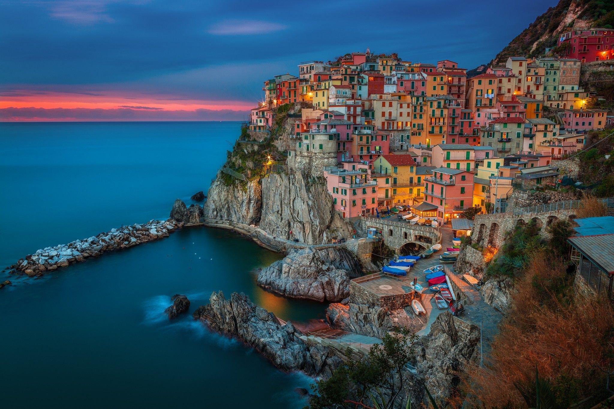 Download HD landscape, City, Italy, Manarola, Cinque Terre Wallpaper. Travel picture, Travel usa, HD landscape