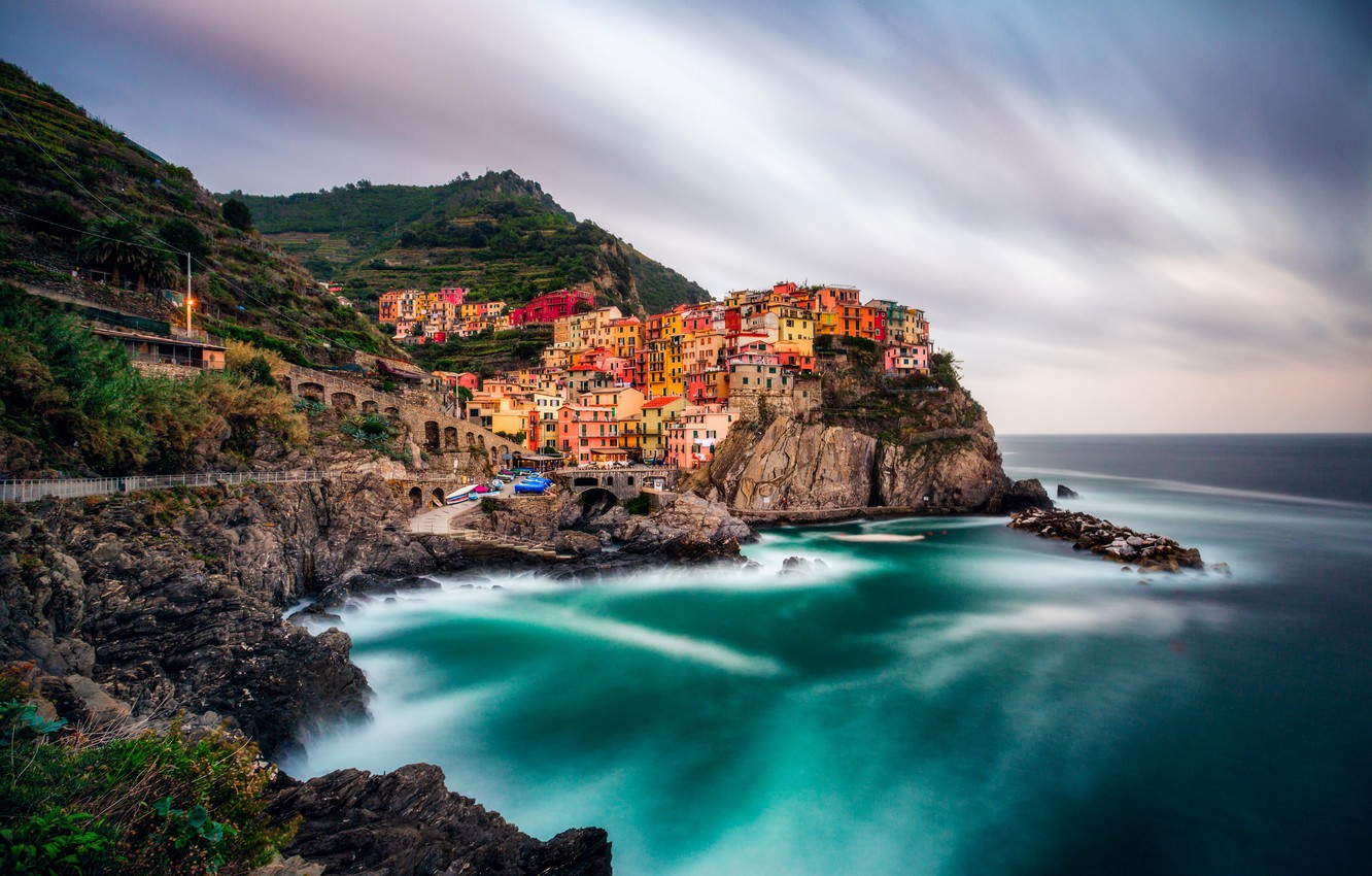 Wallpaper sea, the city, photo, coast, home, Italy, Manarola Cinque Terre image for desktop, section город