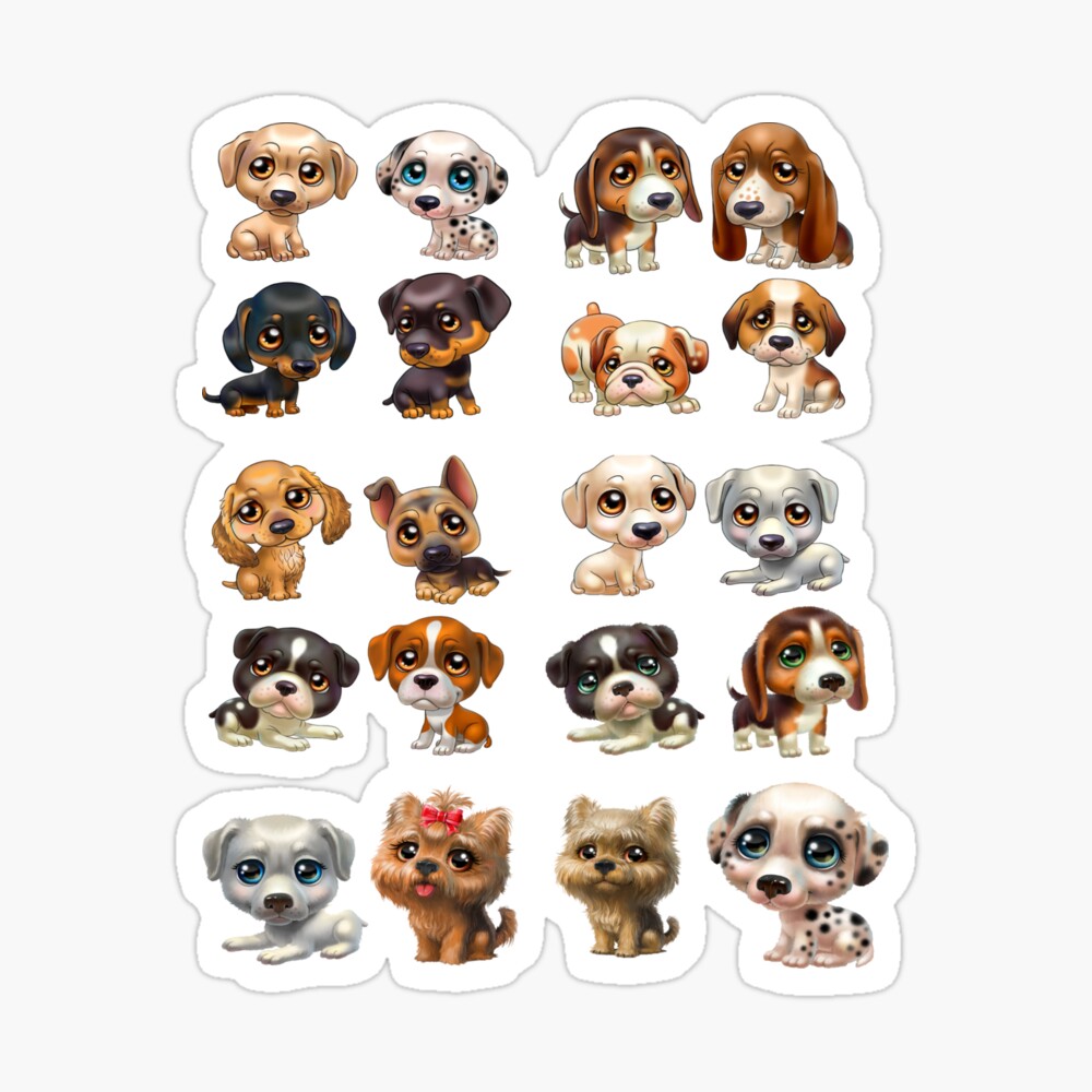 MINI dogs breeds 20 chiens 20 hunde 20 perros Gift collection Gift for Mom Girl Dad Boy Poster