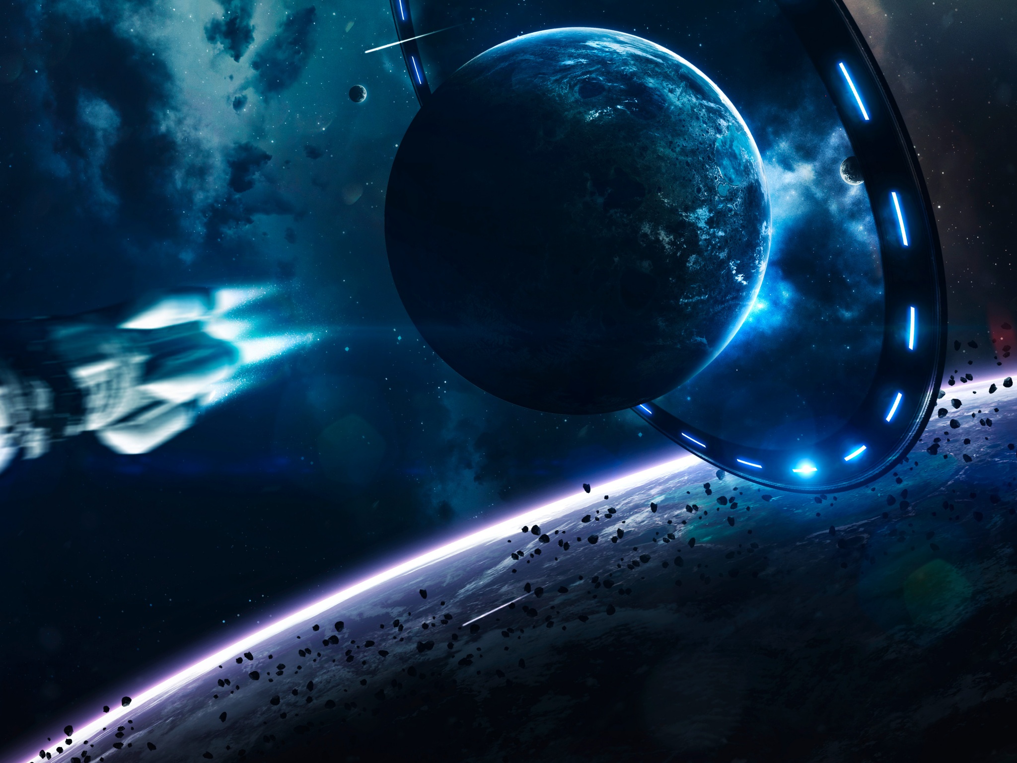 Earth Wallpaper 4K, Blue planet, Gateway, Space