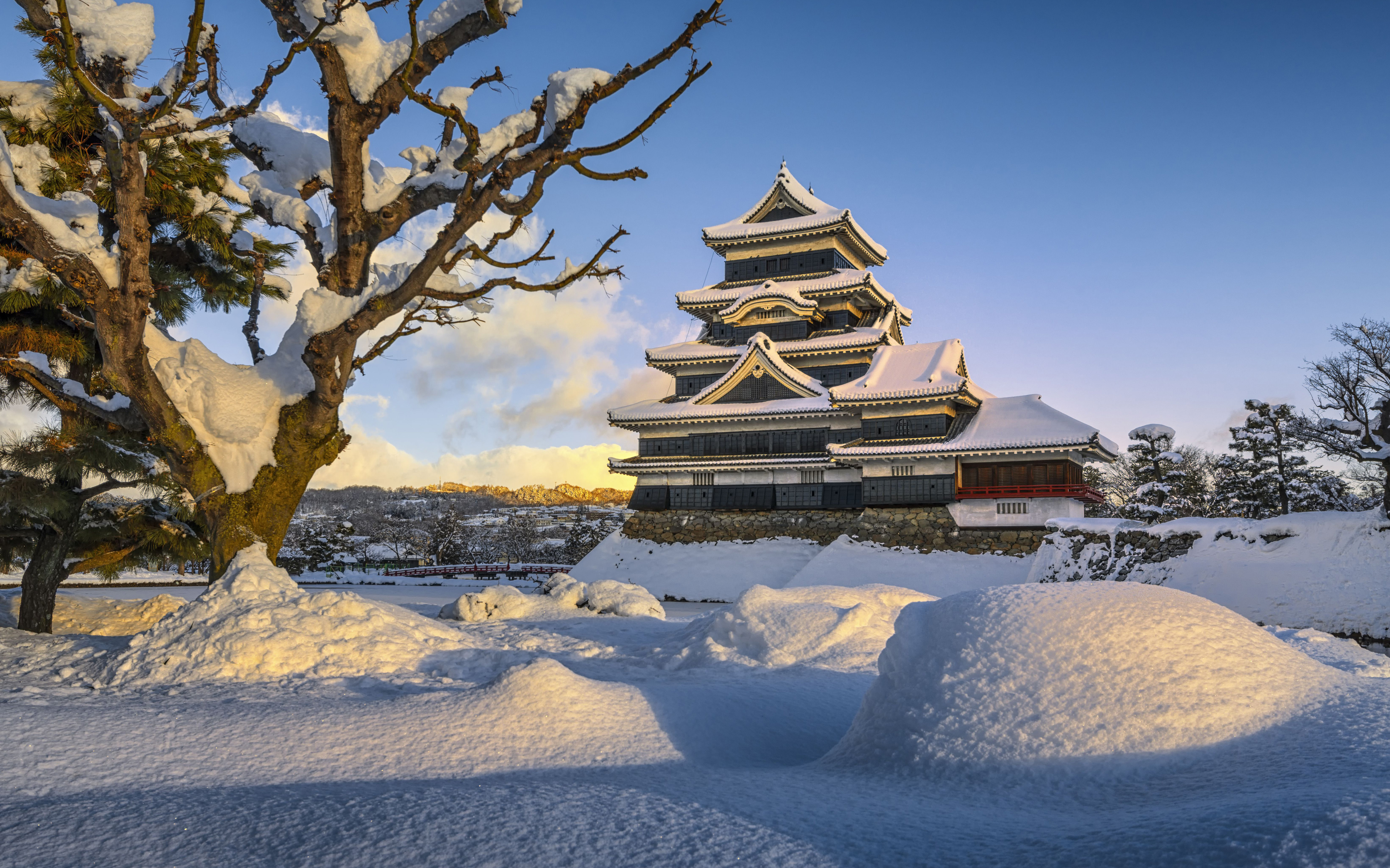 Download wallpaper Toji Temple, 4k, winter, Kyoto, japanese landmarks, Japan for desktop with resolution 3840x2400. High Quality HD picture wallpaper