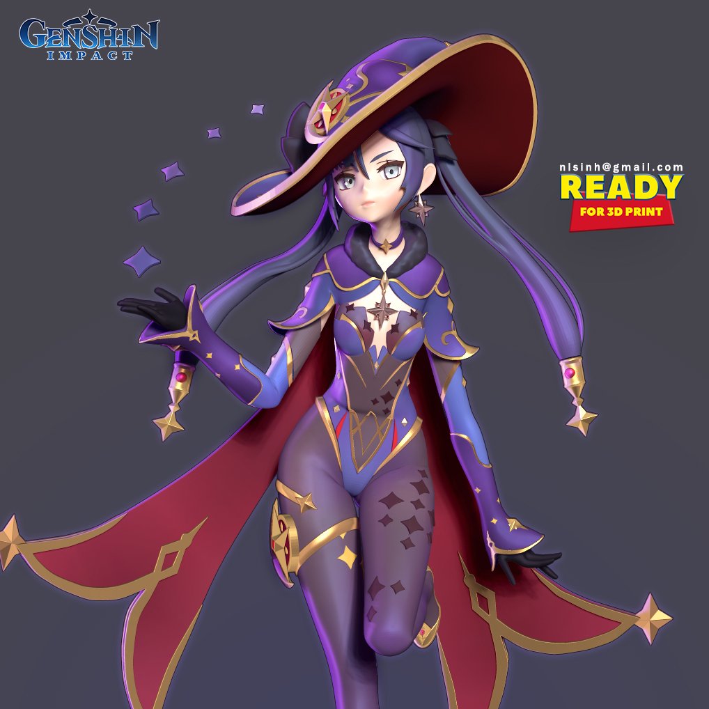 Mona Megistus Impact Fanart Ready 3D Model