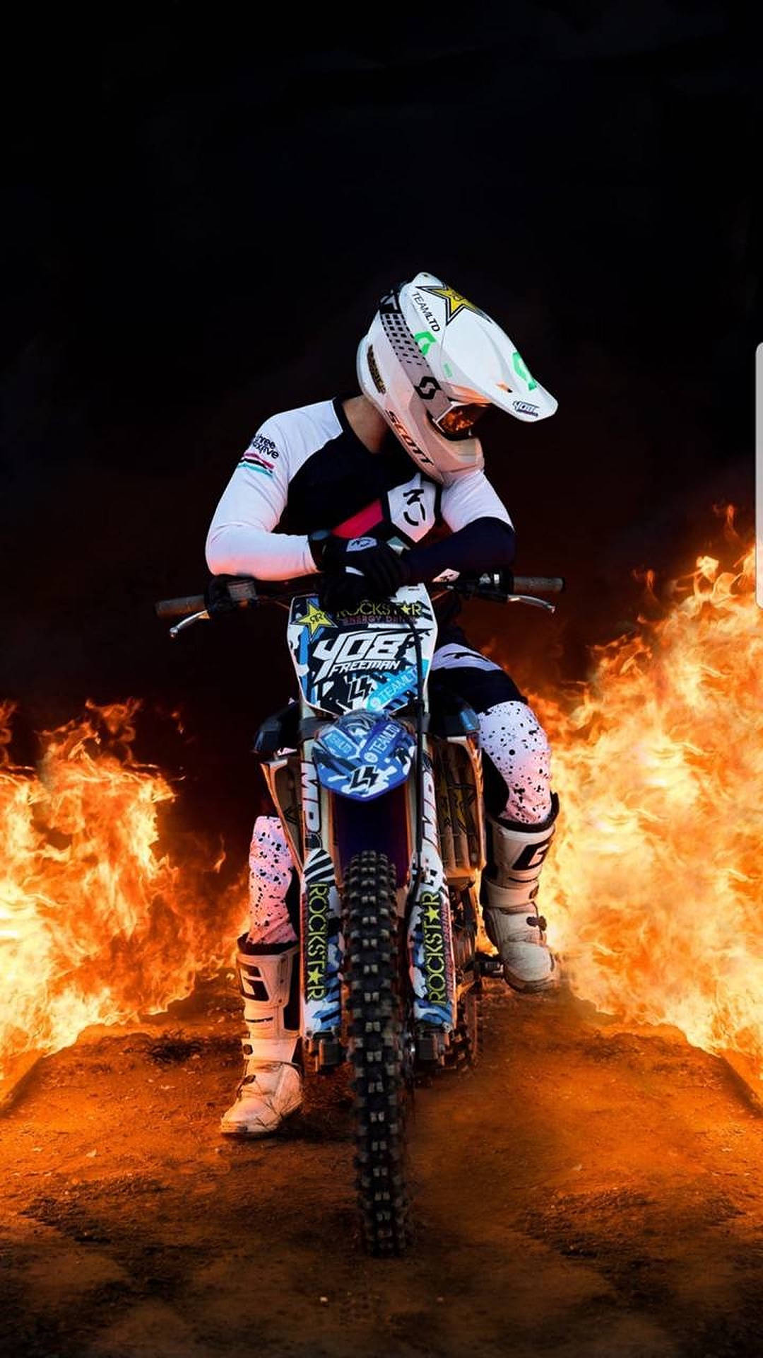 Download Dirt Bike Flames Wallpaper