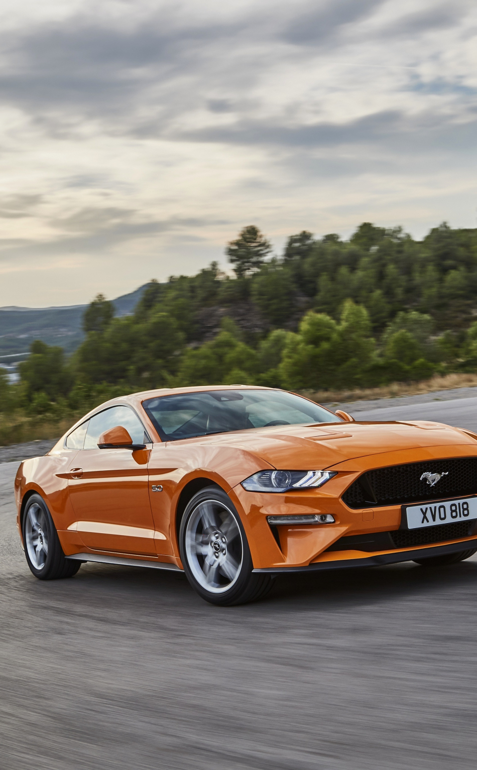 Download wallpaper 950x1534 ford mustang gt, orange, muscle car, iphone, 950x1534 HD background, 9283