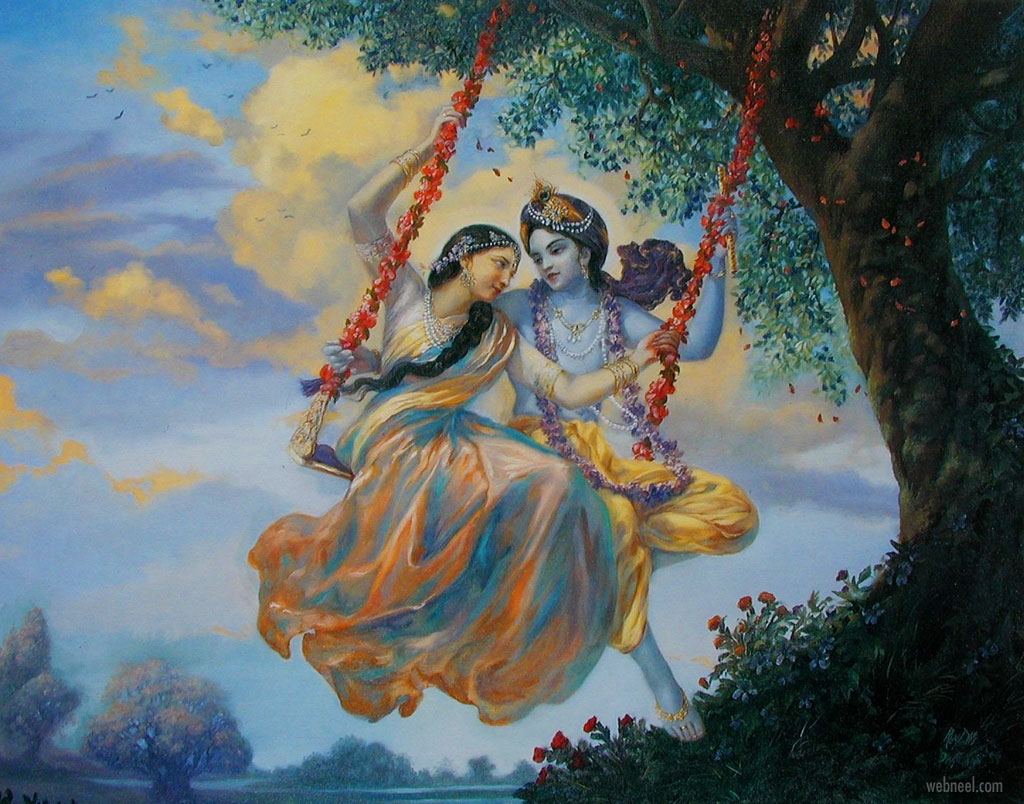 Beautiful Radha Krishna Paintings from top Indian artists