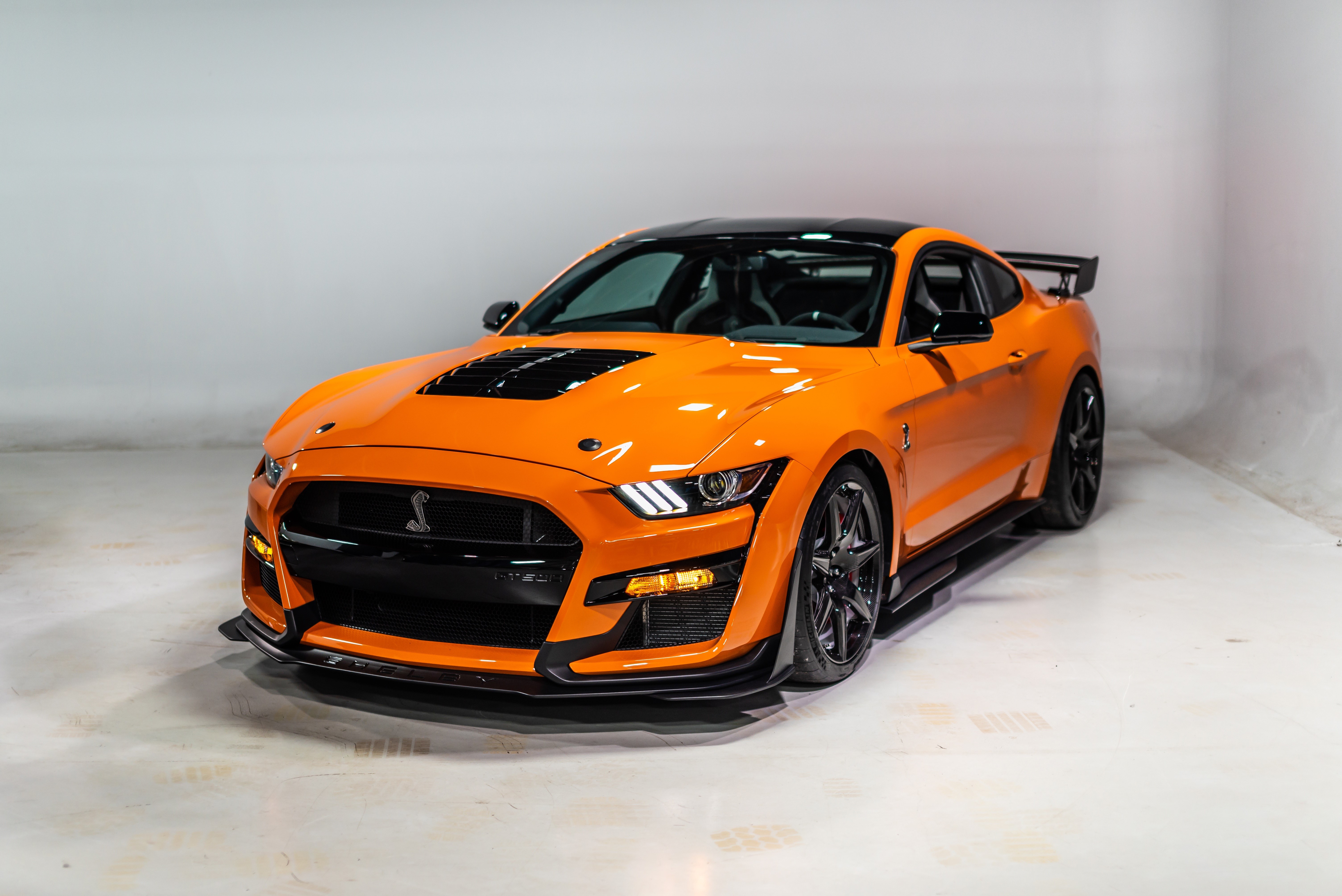 4K, 5K, 6K, Mustang Shelby GT500 2020, Ford, Orange, Metallic Gallery HD Wallpaper